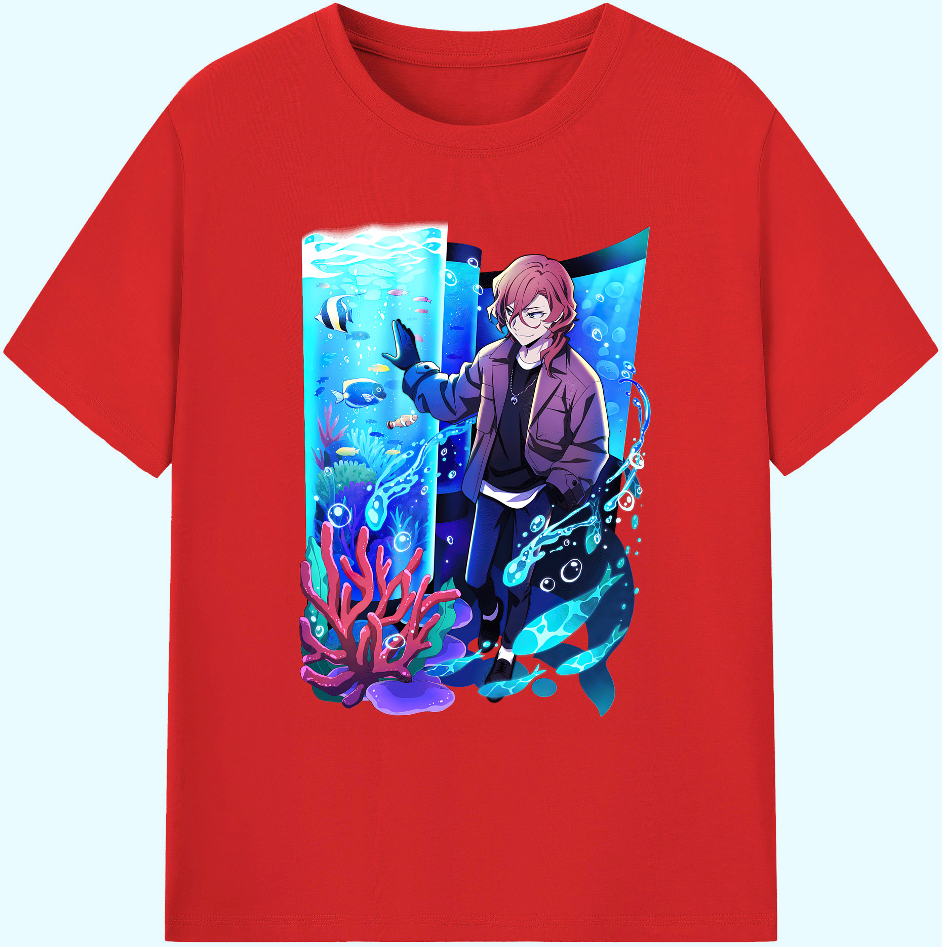 （画像用） 文豪ストレイドッグス Bungo Stray Dogs 綿100％ メンズ半袖Tシャツ｜肌触りやわらか＆通気性