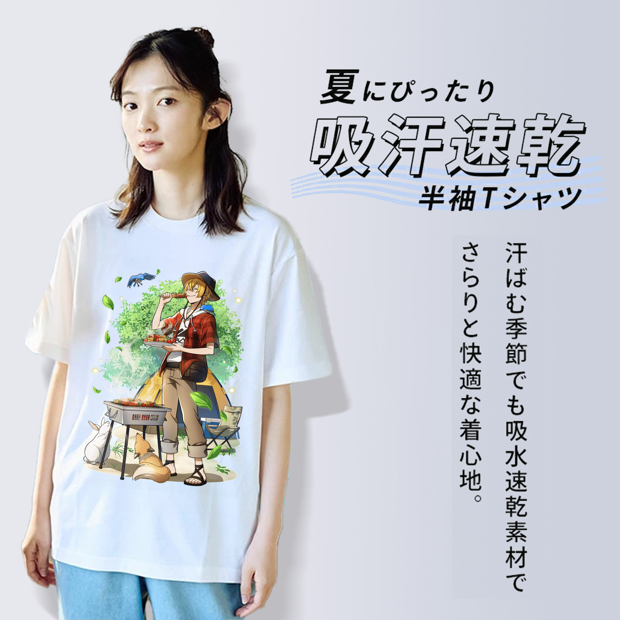 文豪ストレイドッグス Bungo Stray Dogs レディースカジュアルプリントTシャツ（綿100％）