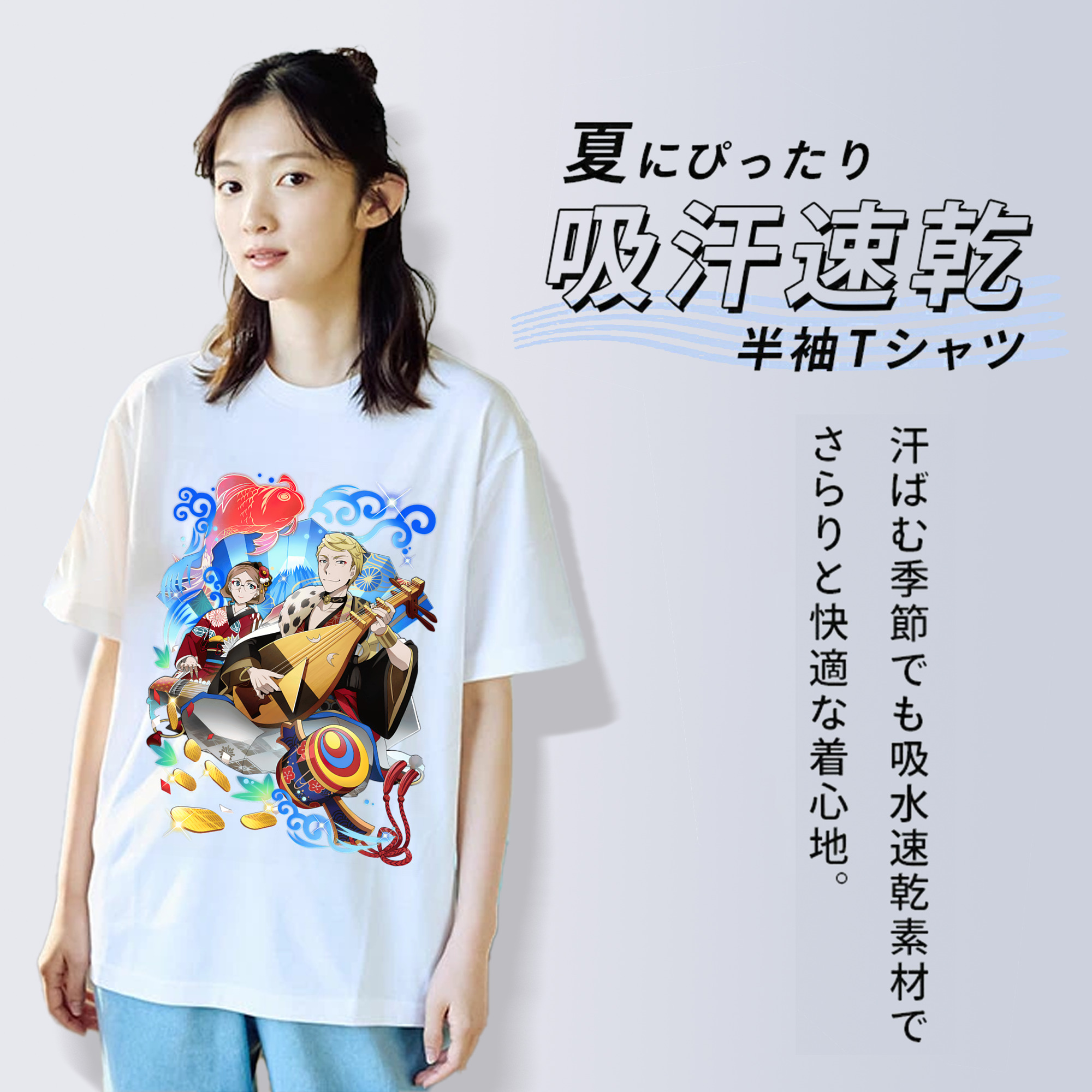 文豪ストレイドッグス Bungo Stray Dogs レディースカジュアルプリントTシャツ（綿100％）
