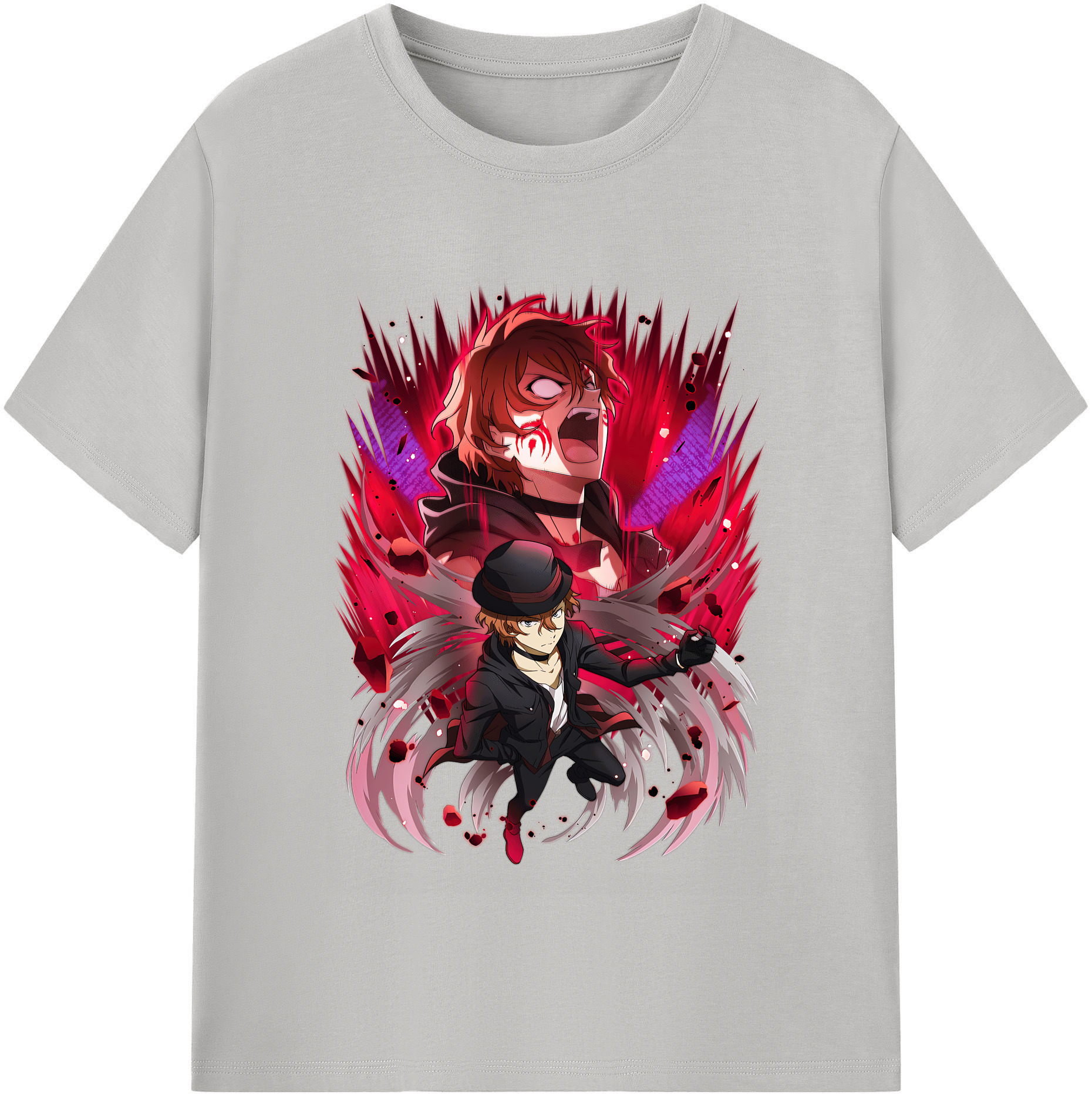 （画像用） 文豪ストレイドッグス Bungo Stray Dogs レディースカジュアルプリントTシャツ（綿100％）