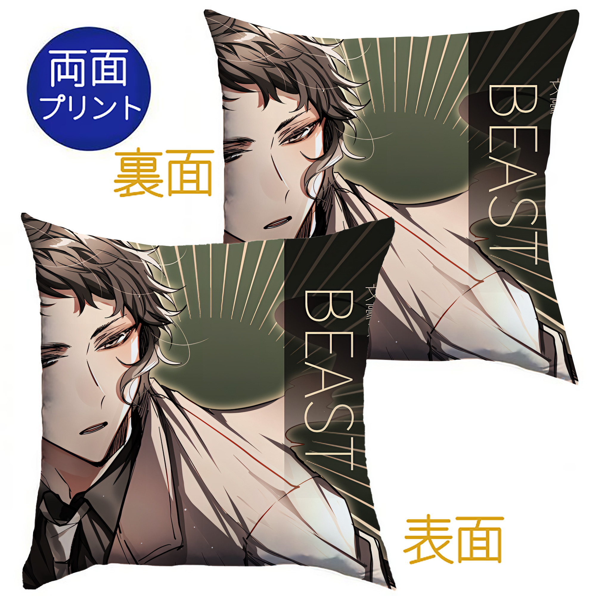 （画像用） 文豪ストレイドッグス Bungo Stray Dogs クッションカバー＆本体セット（ポリエステル素材）