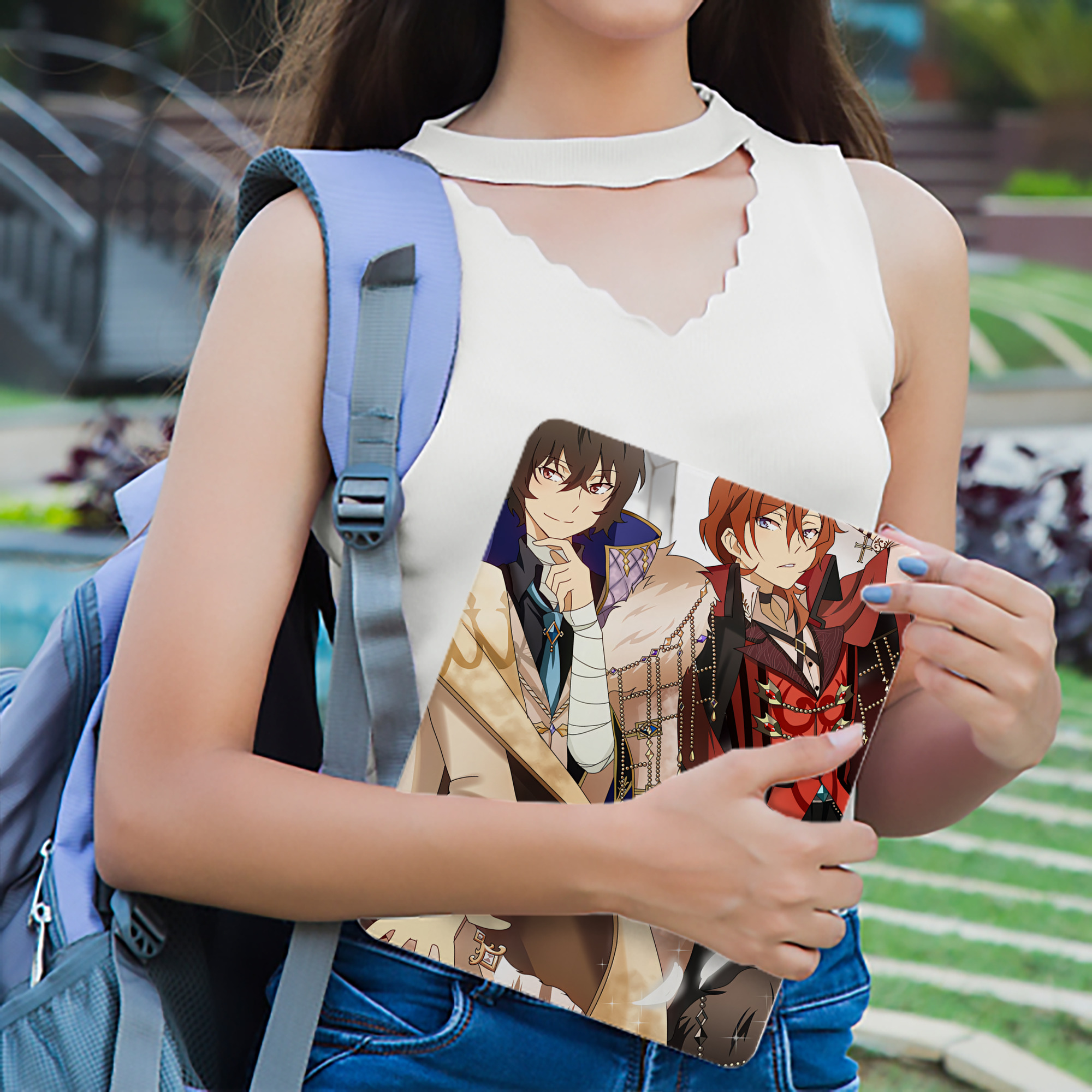 文豪ストレイドッグス Bungo Stray Dogs IPad ケース ブック型 PUレザー TPU 耐衝撃 軽量 薄型 ペン収納なし 全面保護 IPad 各モデル対応