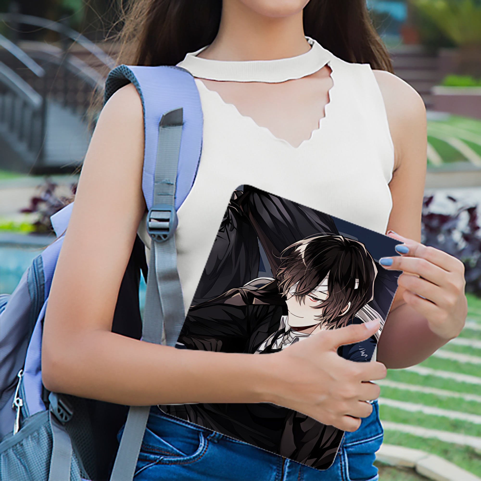 文豪ストレイドッグス Bungo Stray Dogs IPad ケース ブック型 PUレザー TPU 耐衝撃 軽量 薄型 ペン収納なし 全面保護 IPad 各モデル対応