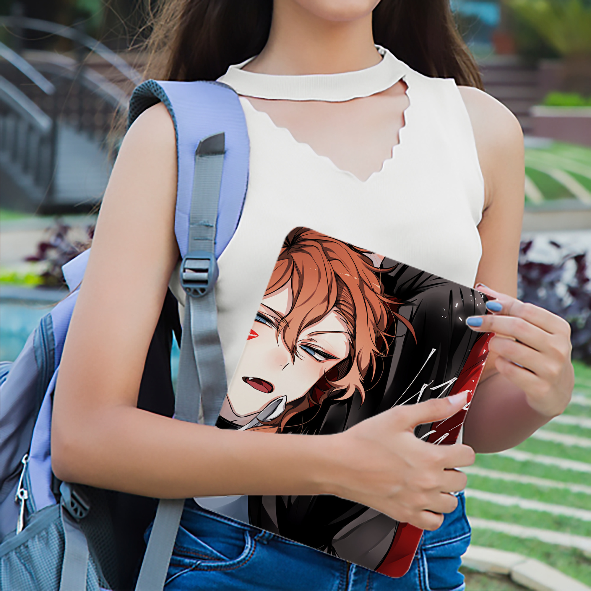 文豪ストレイドッグス Bungo Stray Dogs IPad ケース ブック型 PUレザー TPU 耐衝撃 軽量 薄型 ペン収納なし 全面保護 IPad 各モデル対応