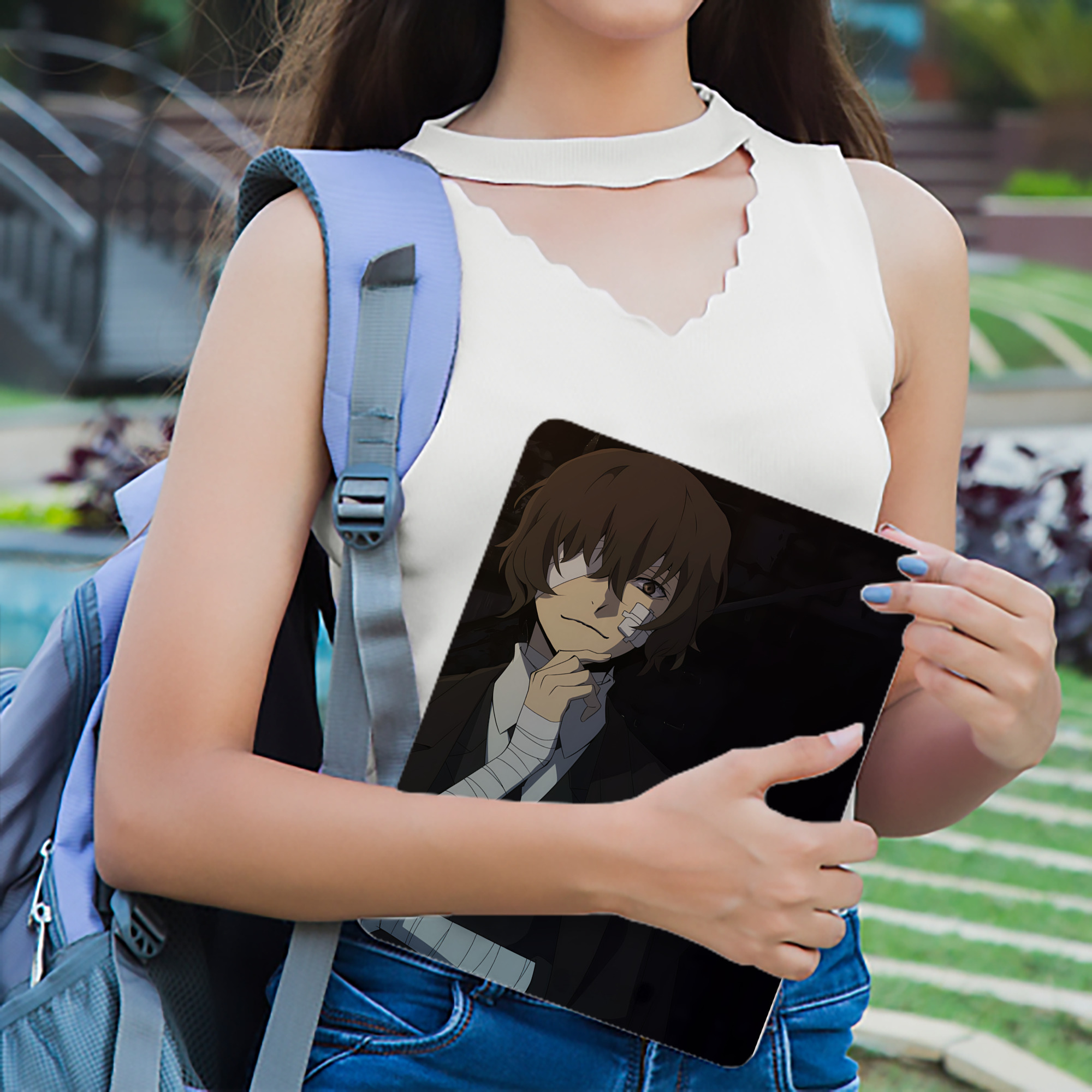 文豪ストレイドッグス Bungo Stray Dogs IPad ケース ブック型 PUレザー TPU 耐衝撃 軽量 薄型 ペン収納なし 全面保護 IPad 各モデル対応