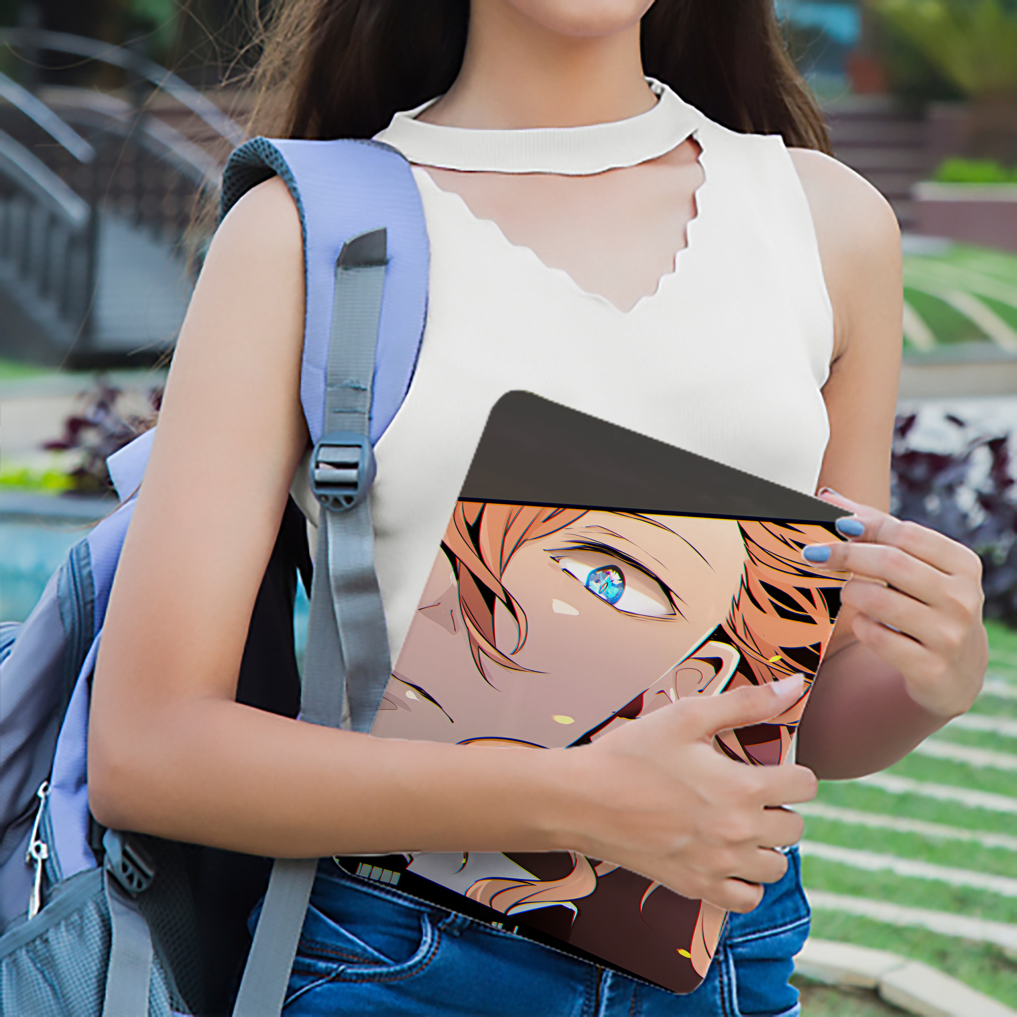 文豪ストレイドッグス Bungo Stray Dogs IPad ケース ブック型 PUレザー TPU 耐衝撃 軽量 薄型 ペン収納なし 全面保護 IPad 各モデル対応