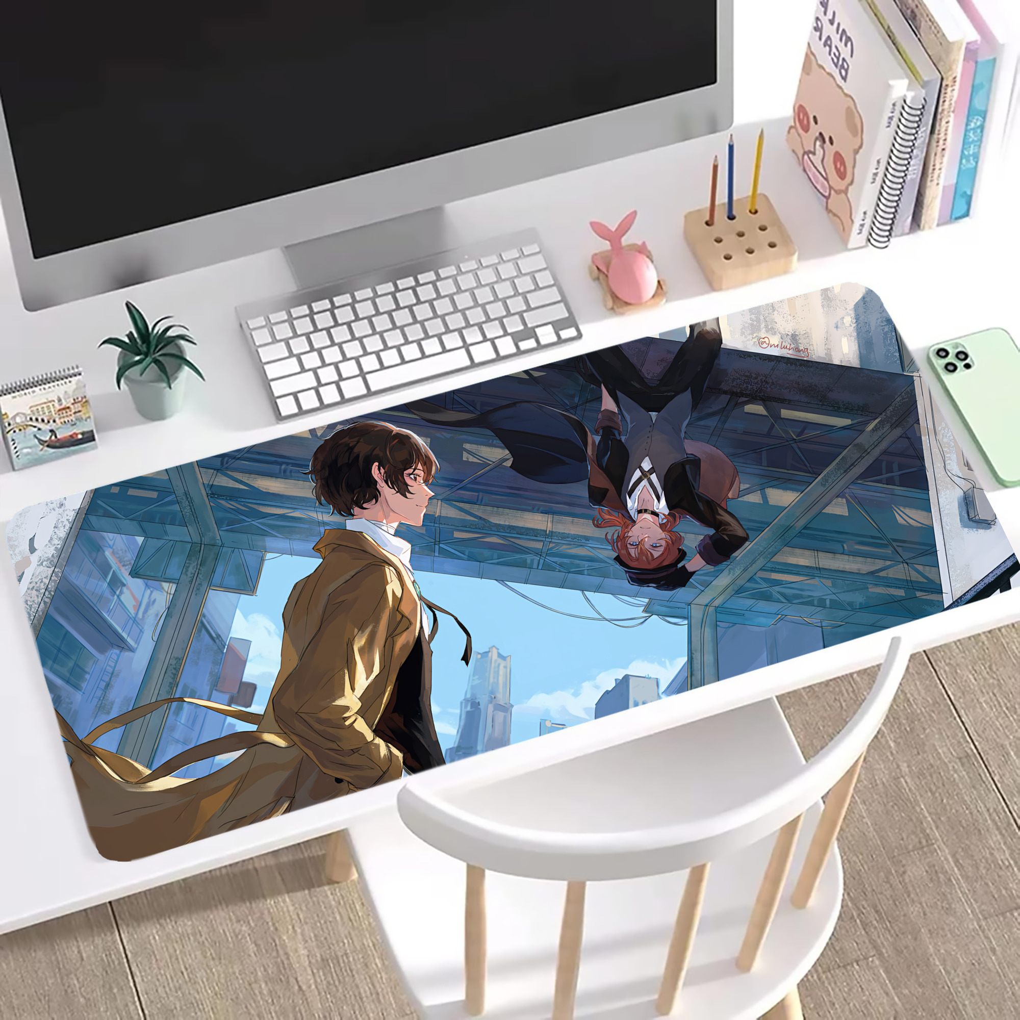 （画像用） 文豪ストレイドッグス Bungo Stray Dogs ステッチ加工 大判デスクマット／滑り止めマウスパッド