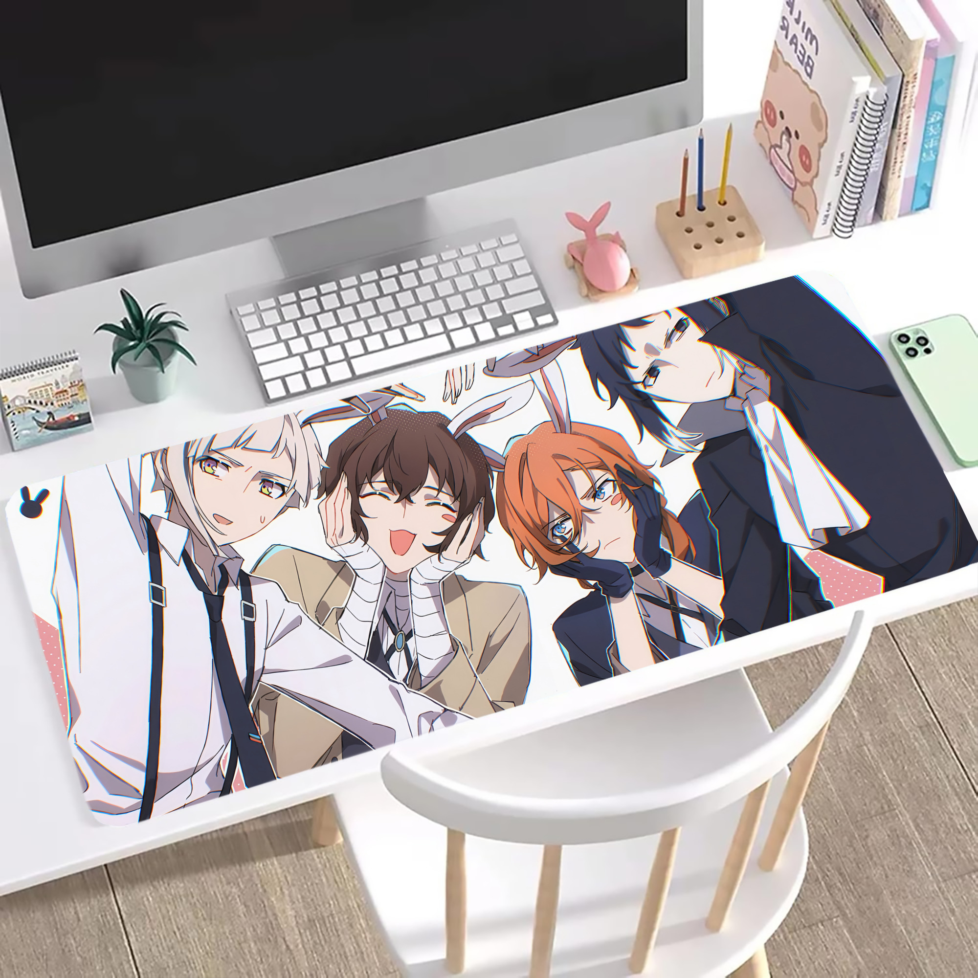（画像用） 文豪ストレイドッグス Bungo Stray Dogs ステッチ加工 大判デスクマット／滑り止めマウスパッド