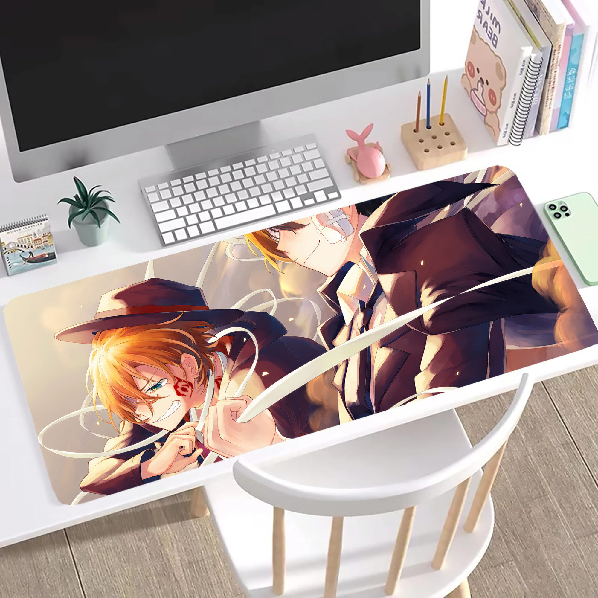 （画像用） 文豪ストレイドッグス Bungo Stray Dogs ステッチ加工 大判デスクマット／滑り止めマウスパッド