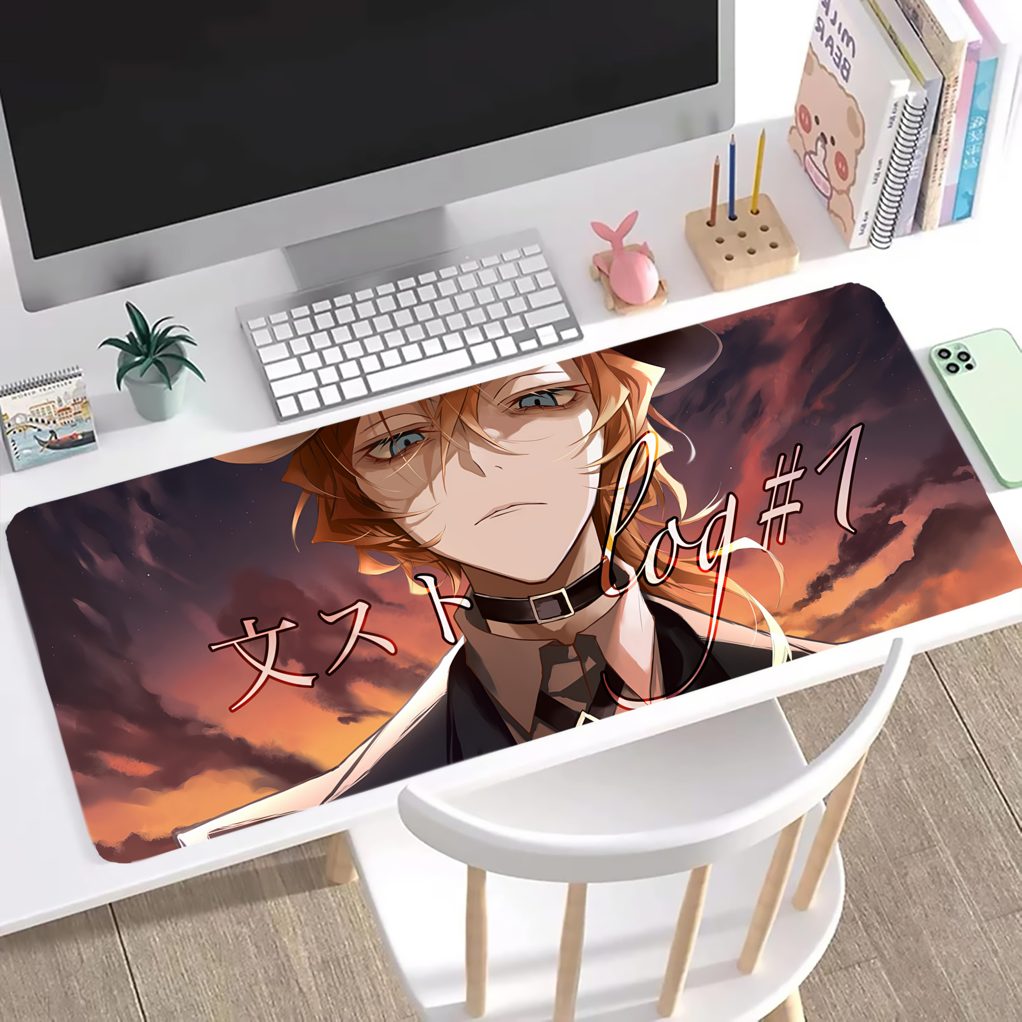 （画像用） 文豪ストレイドッグス Bungo Stray Dogs ステッチ加工 大判デスクマット／滑り止めマウスパッド