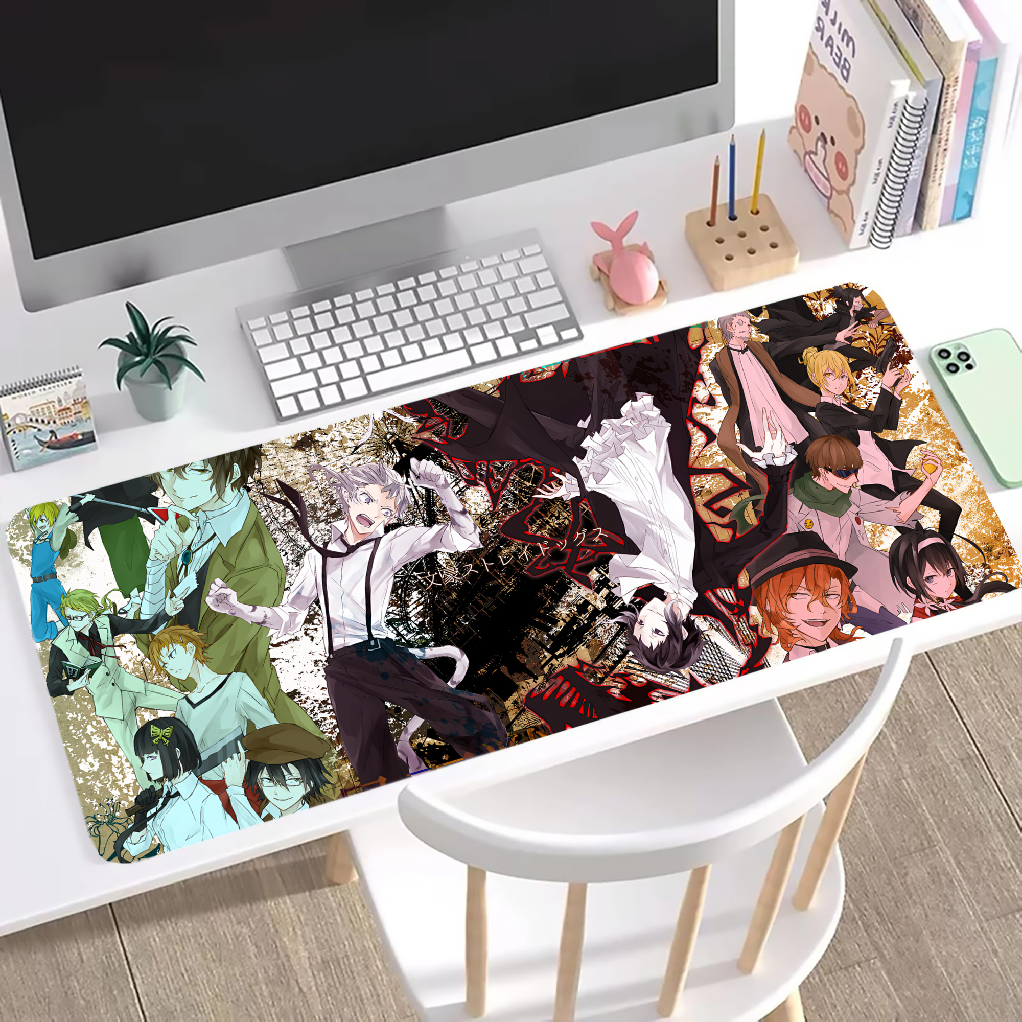 （画像用） 文豪ストレイドッグス Bungo Stray Dogs ステッチ加工 大判デスクマット／滑り止めマウスパッド