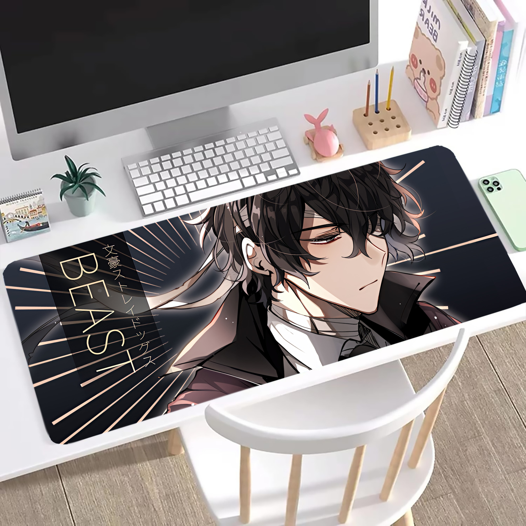 （画像用） 文豪ストレイドッグス Bungo Stray Dogs ステッチ加工 大判デスクマット／滑り止めマウスパッド