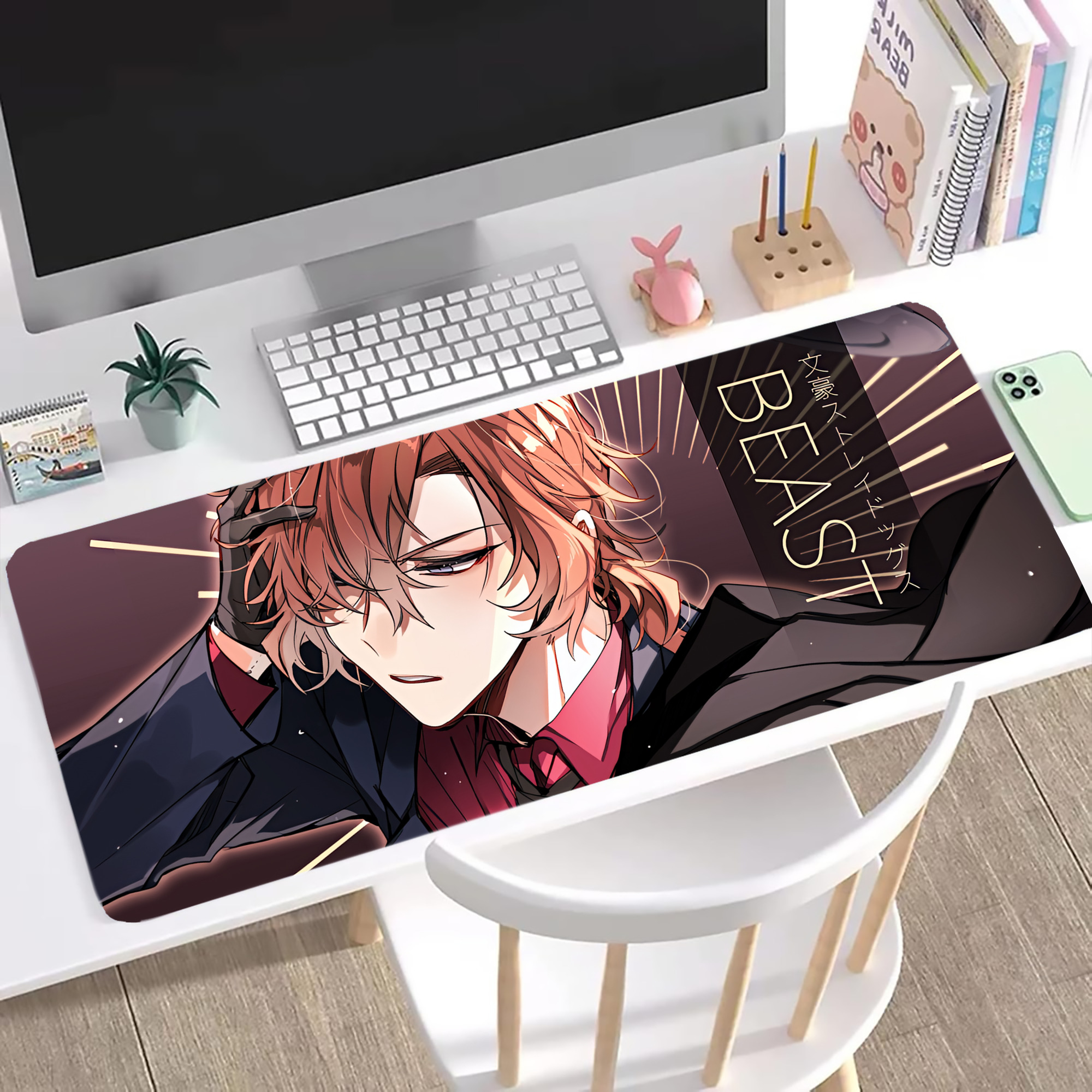 （画像用） 文豪ストレイドッグス Bungo Stray Dogs ステッチ加工 大判デスクマット／滑り止めマウスパッド