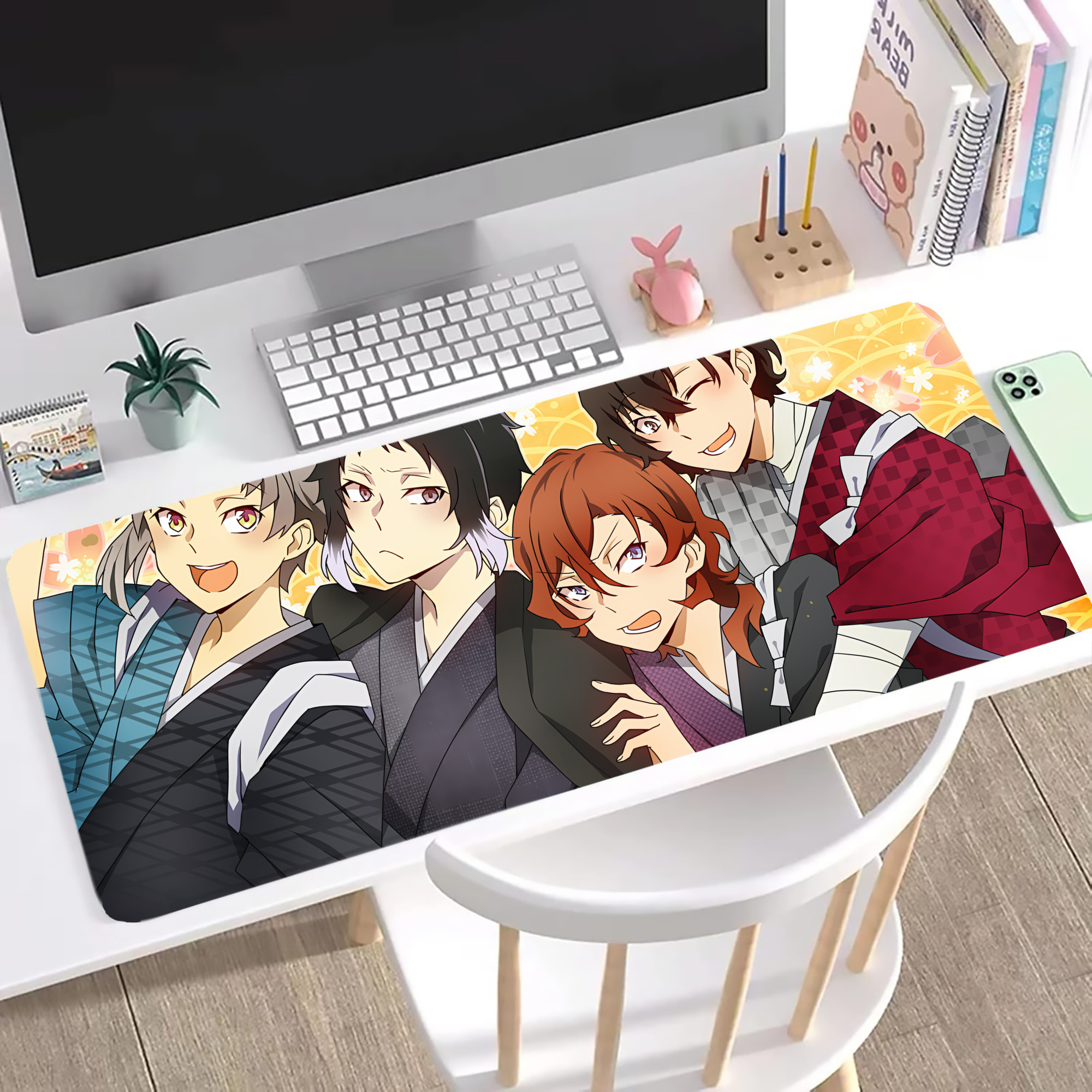（画像用） 文豪ストレイドッグス Bungo Stray Dogs ステッチ加工 大判デスクマット／滑り止めマウスパッド