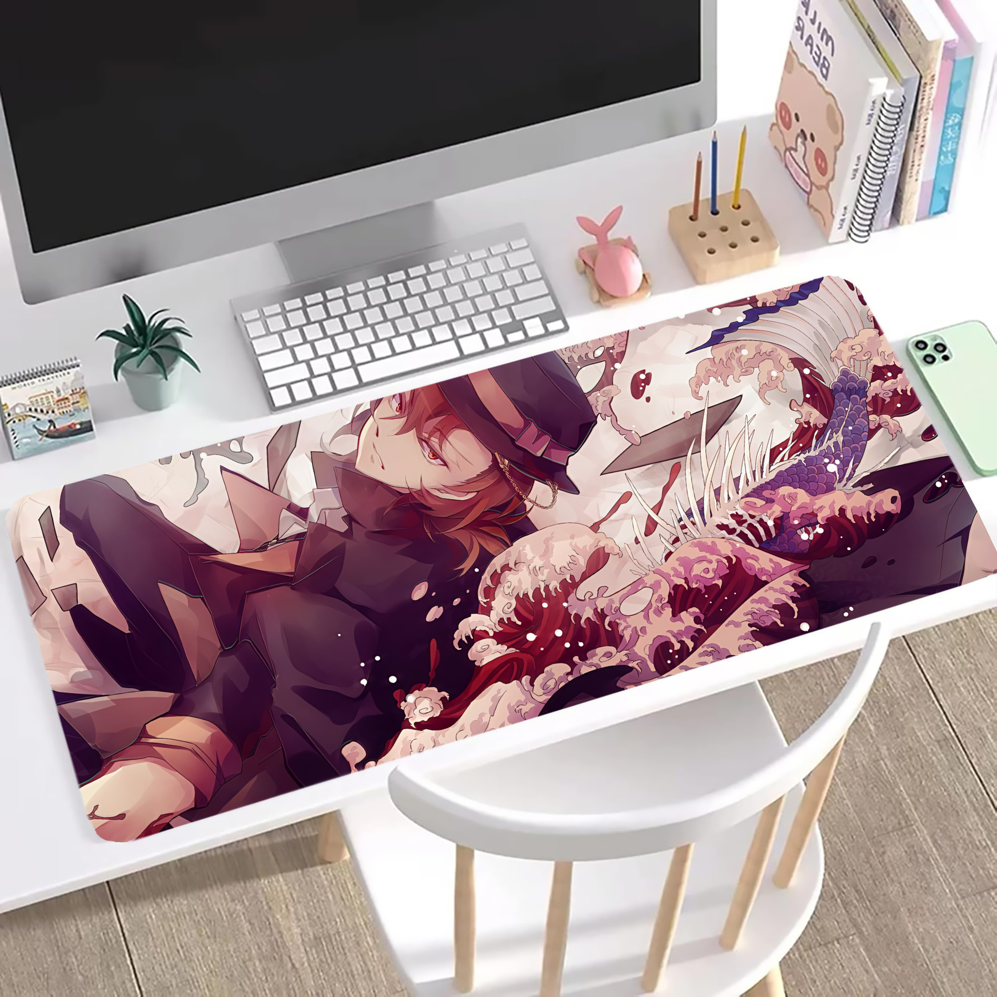 （画像用） 文豪ストレイドッグス Bungo Stray Dogs ステッチ加工 大判デスクマット／滑り止めマウスパッド