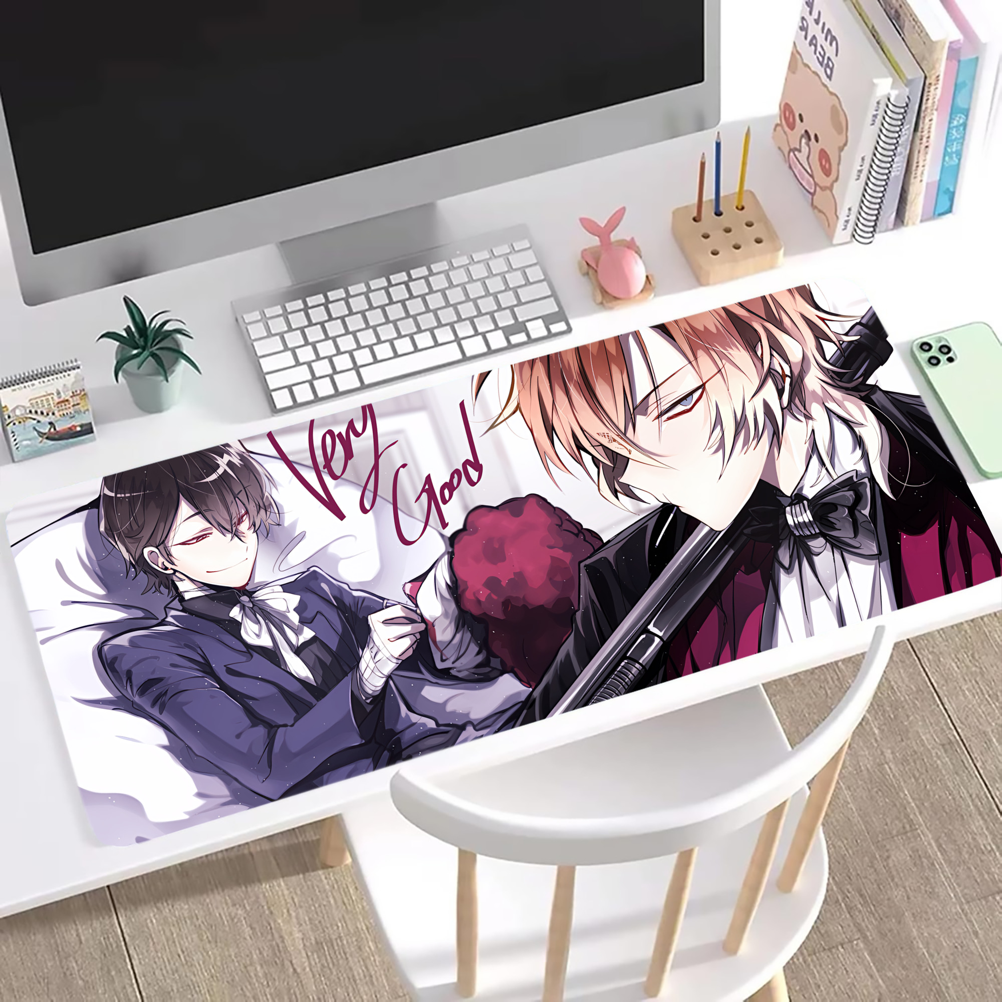 （画像用） 文豪ストレイドッグス Bungo Stray Dogs ステッチ加工 大判デスクマット／滑り止めマウスパッド