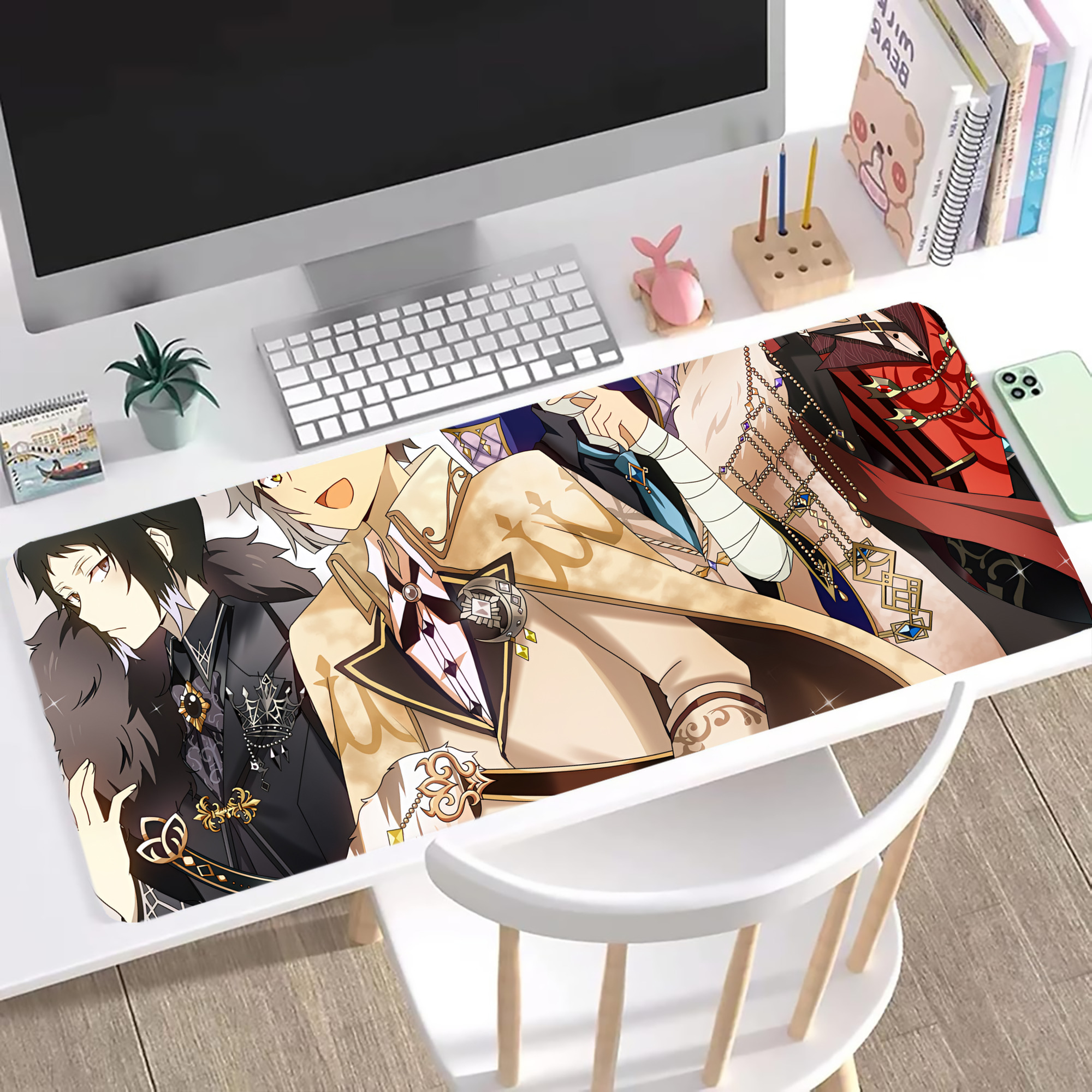 （画像用） 文豪ストレイドッグス Bungo Stray Dogs ステッチ加工 大判デスクマット／滑り止めマウスパッド