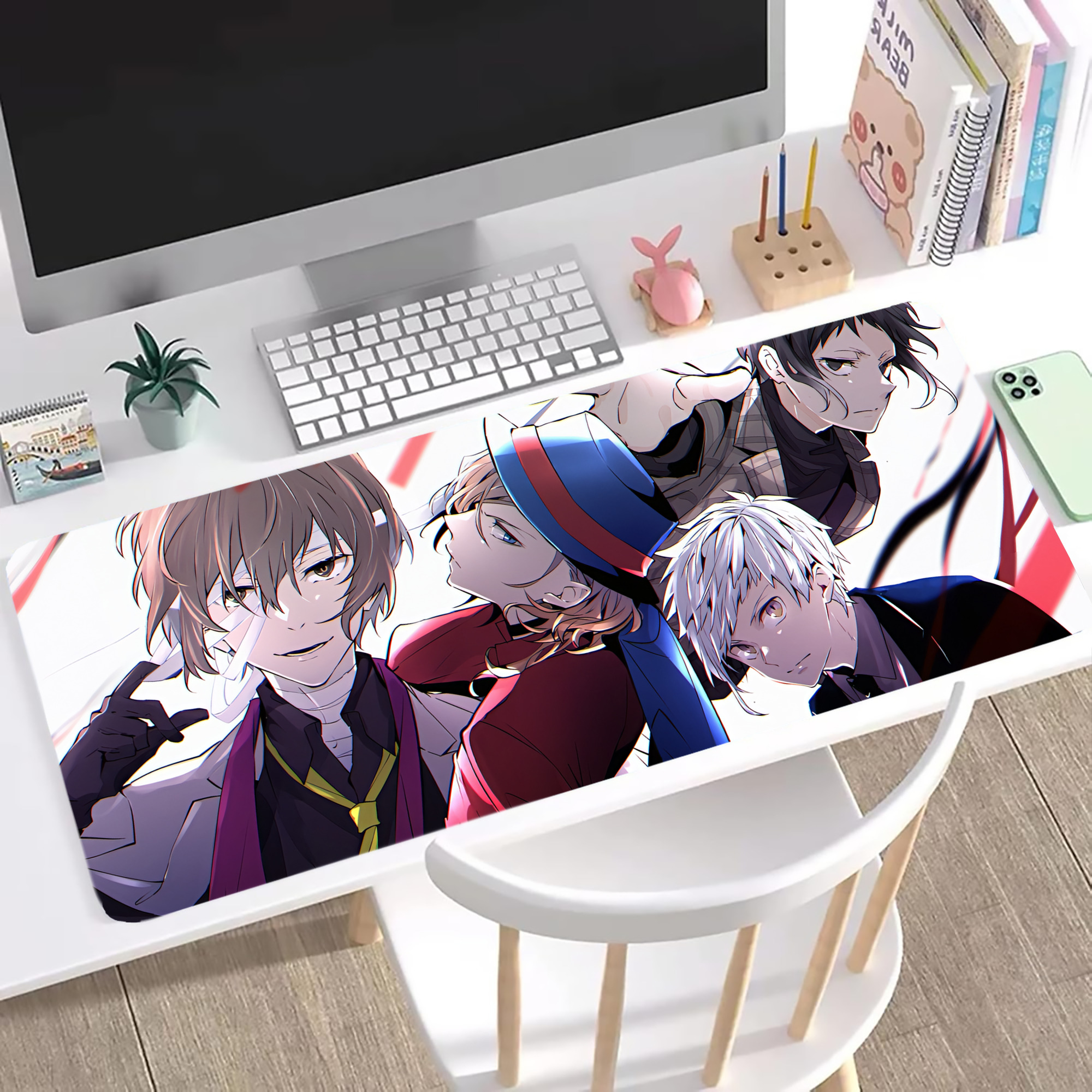 （画像用） 文豪ストレイドッグス Bungo Stray Dogs ステッチ加工 大判デスクマット／滑り止めマウスパッド