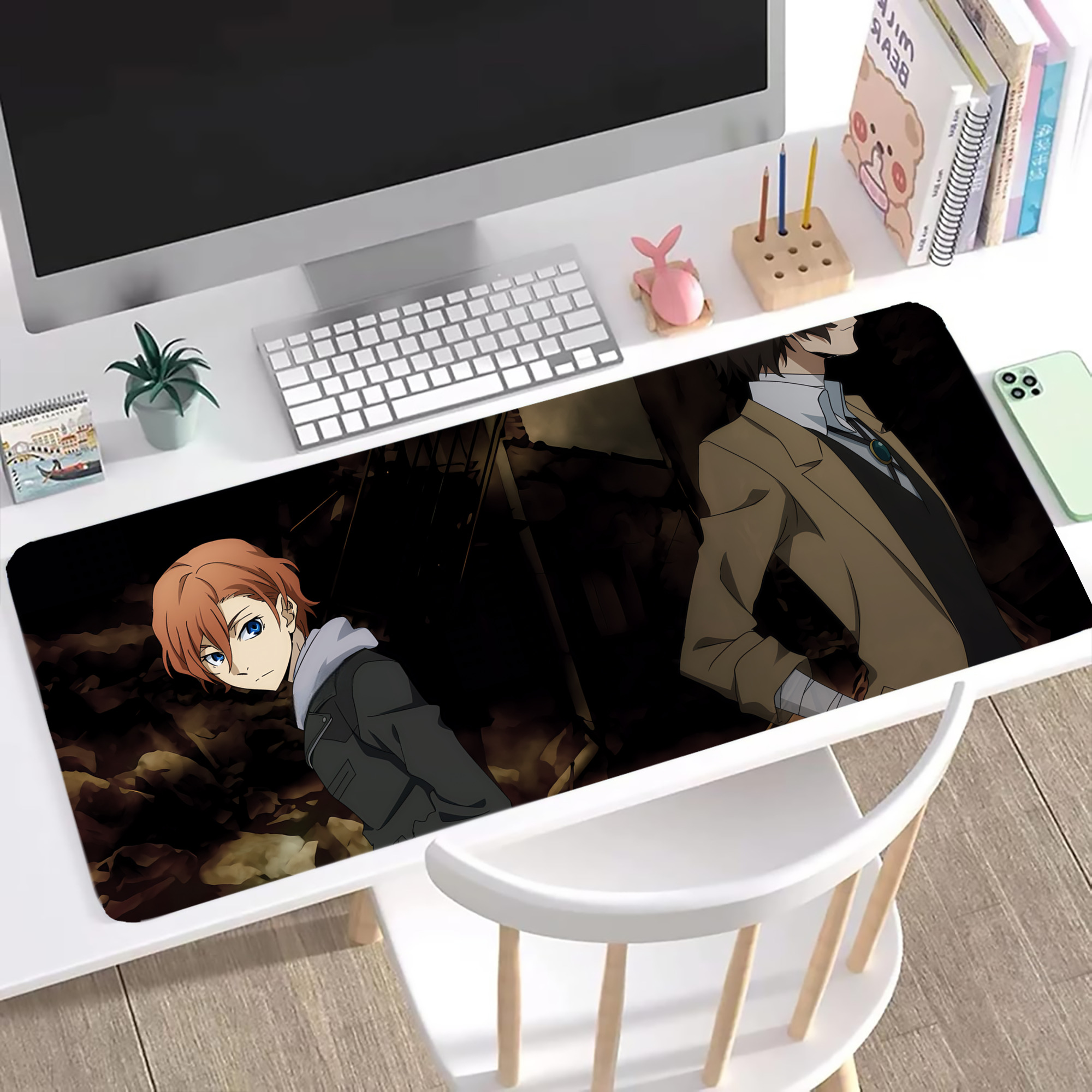 （画像用） 文豪ストレイドッグス Bungo Stray Dogs ステッチ加工 大判デスクマット／滑り止めマウスパッド