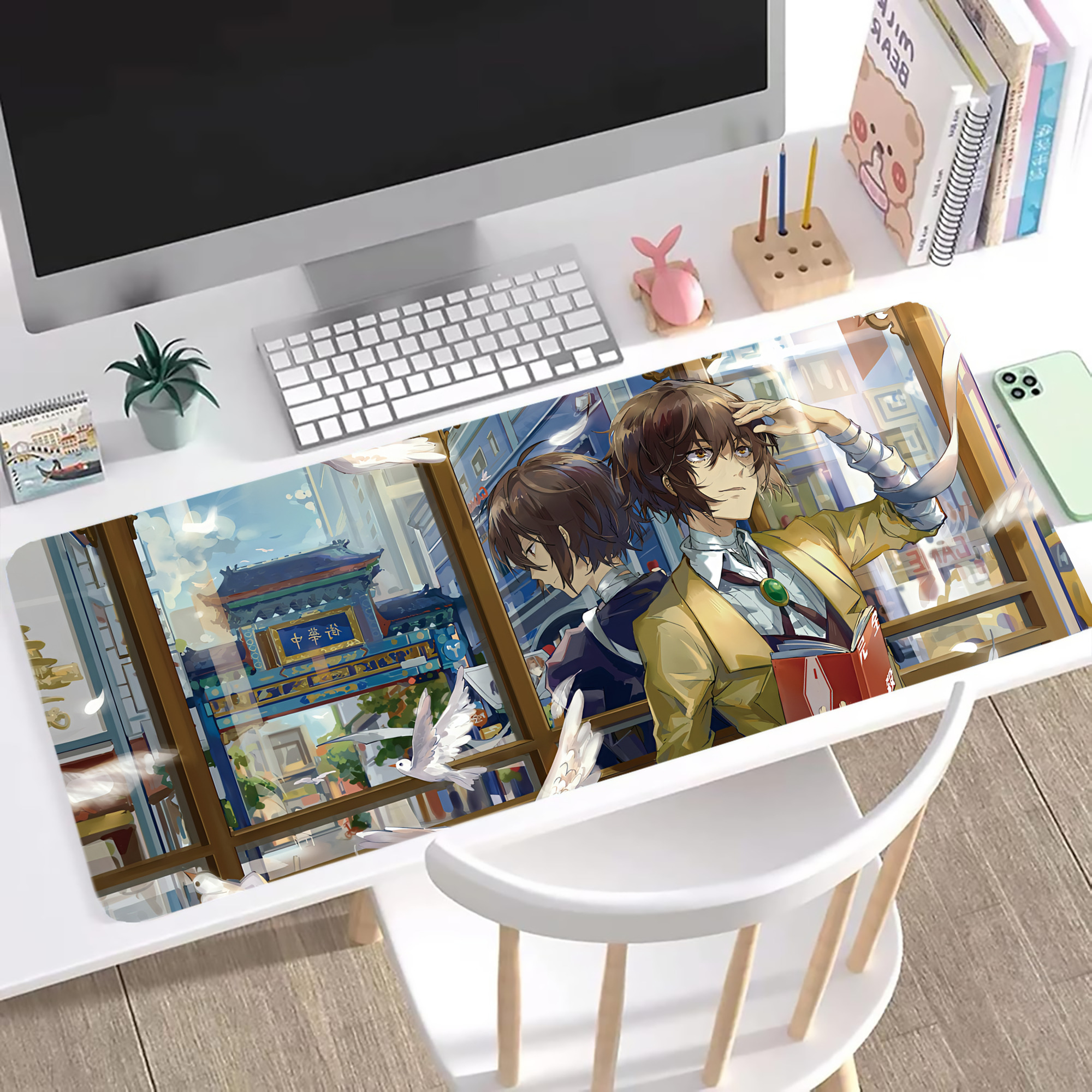 （画像用） 文豪ストレイドッグス Bungo Stray Dogs ステッチ加工 大判デスクマット／滑り止めマウスパッド
