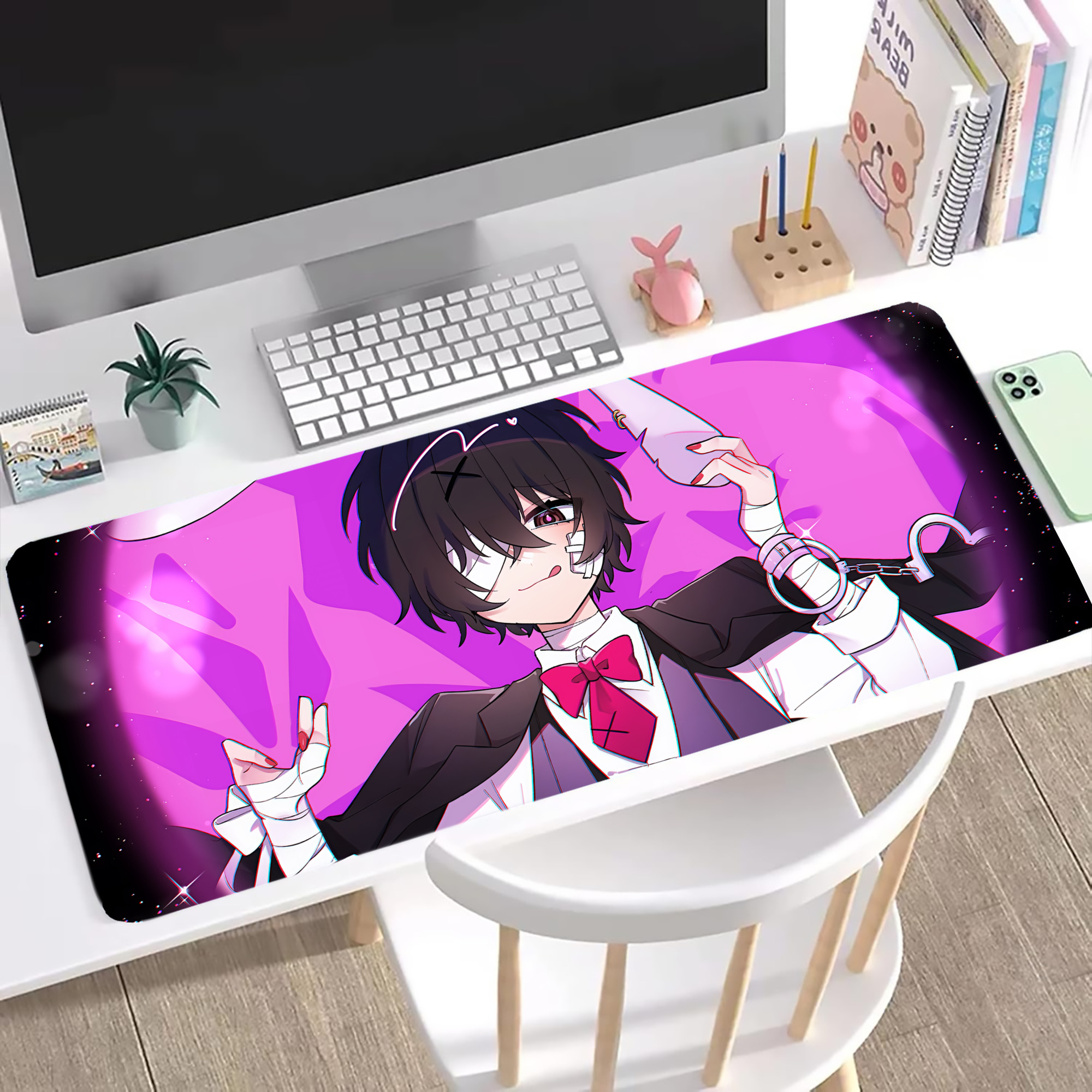 （画像用） 文豪ストレイドッグス Bungo Stray Dogs ステッチ加工 大判デスクマット／滑り止めマウスパッド