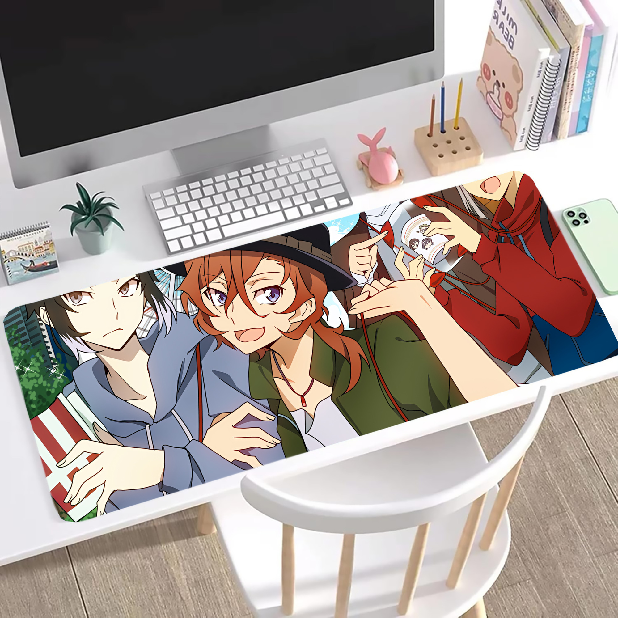 （画像用） 文豪ストレイドッグス Bungo Stray Dogs ステッチ加工 大判デスクマット／滑り止めマウスパッド