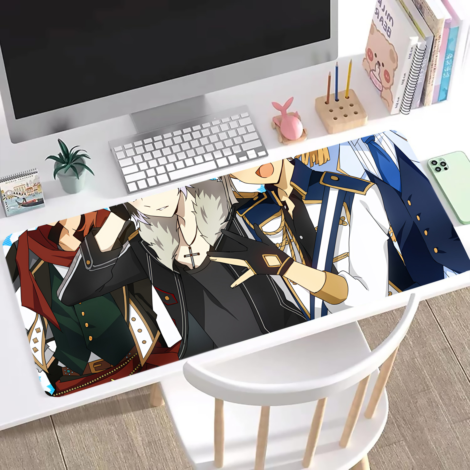（画像用） 文豪ストレイドッグス Bungo Stray Dogs ステッチ加工 大判デスクマット／滑り止めマウスパッド