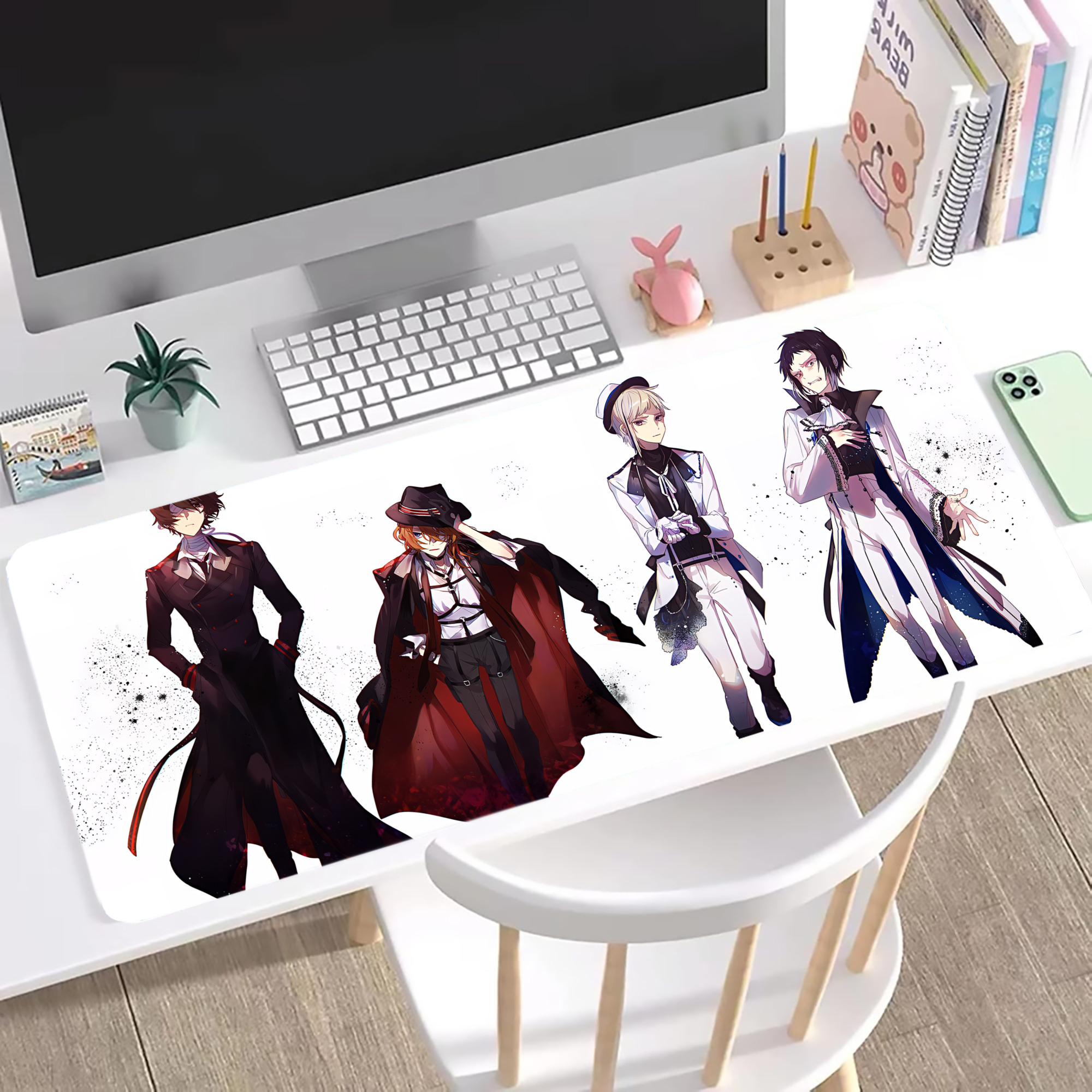 （画像用） 文豪ストレイドッグス Bungo Stray Dogs ステッチ加工 大判デスクマット／滑り止めマウスパッド
