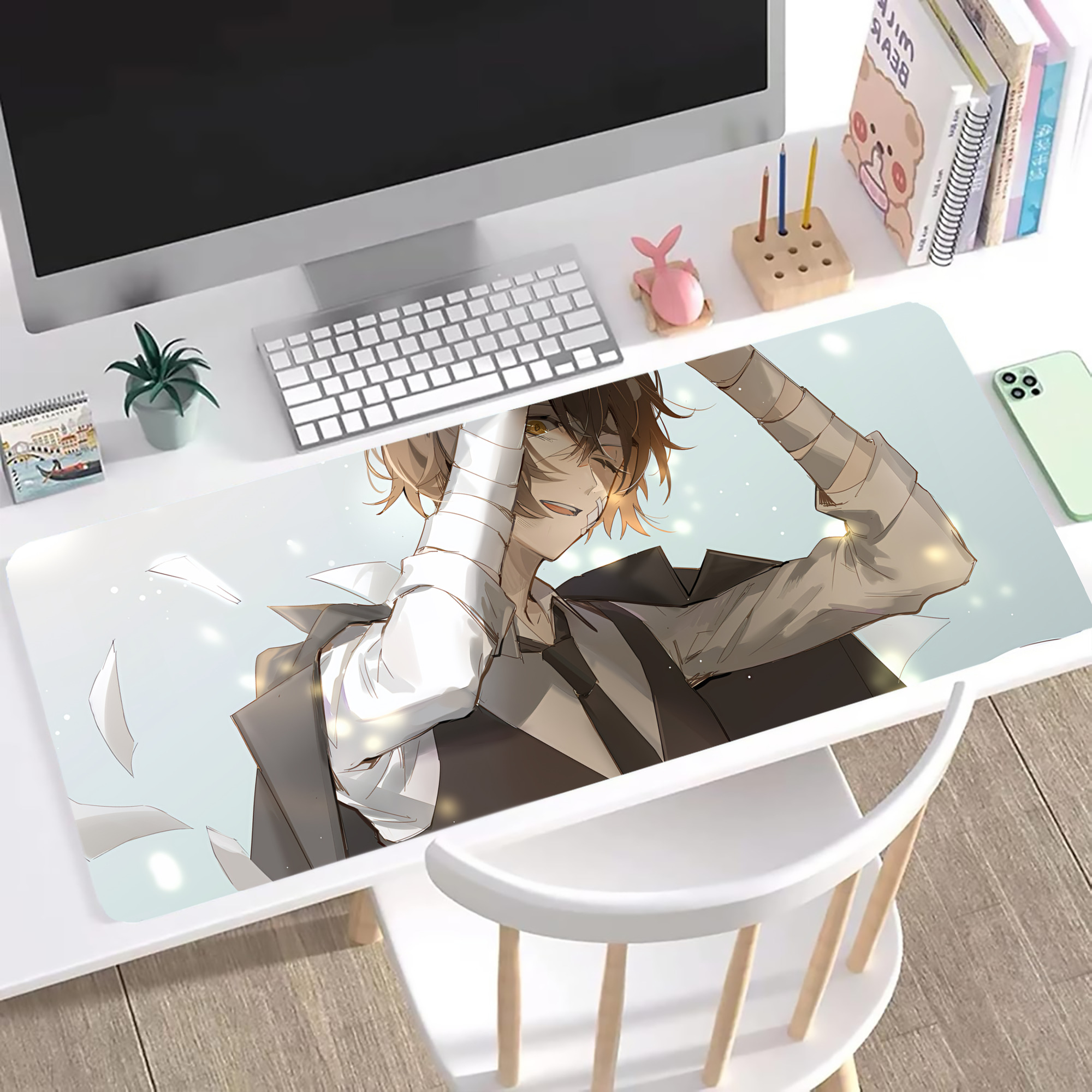 （画像用） 文豪ストレイドッグス Bungo Stray Dogs ステッチ加工 大判デスクマット／滑り止めマウスパッド