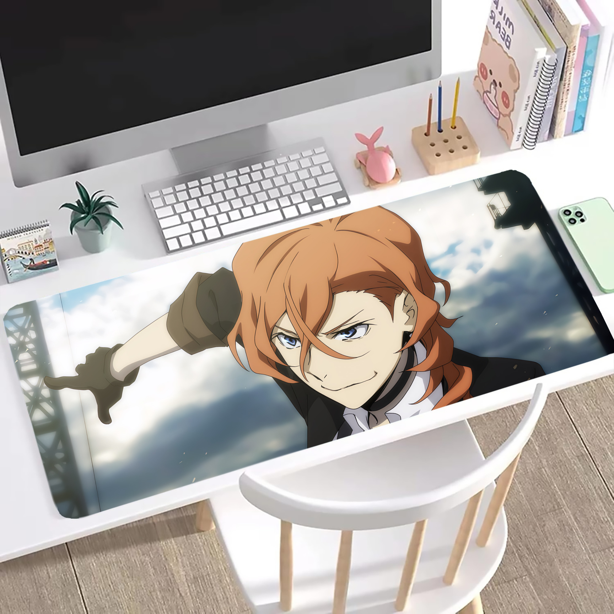 （画像用） 文豪ストレイドッグス Bungo Stray Dogs ステッチ加工 大判デスクマット／滑り止めマウスパッド