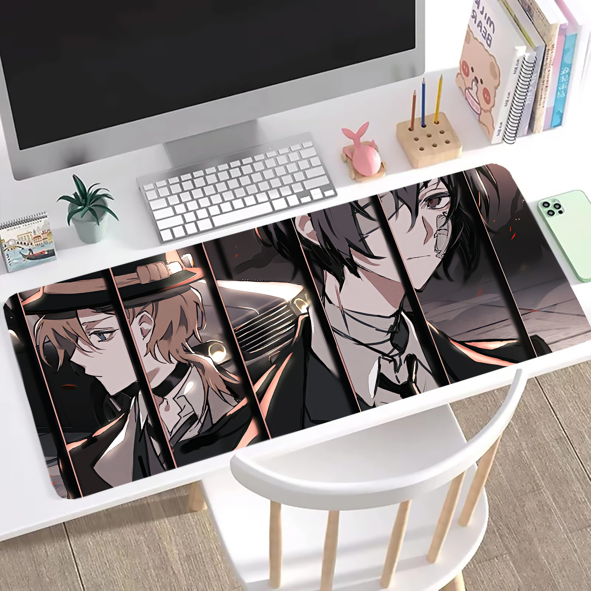 （画像用） 文豪ストレイドッグス Bungo Stray Dogs ステッチ加工 大判デスクマット／滑り止めマウスパッド