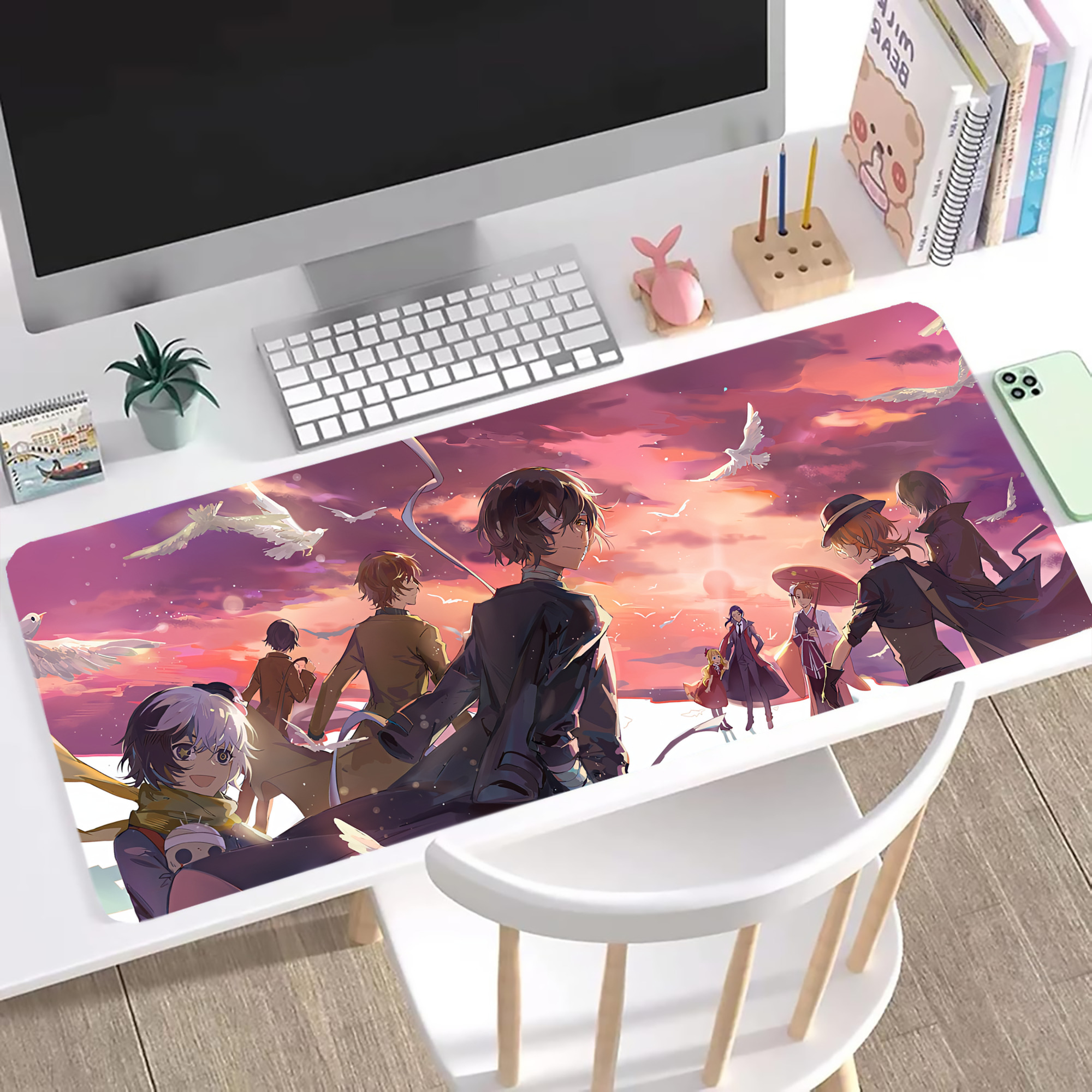 （画像用） 文豪ストレイドッグス Bungo Stray Dogs ステッチ加工 大判デスクマット／滑り止めマウスパッド