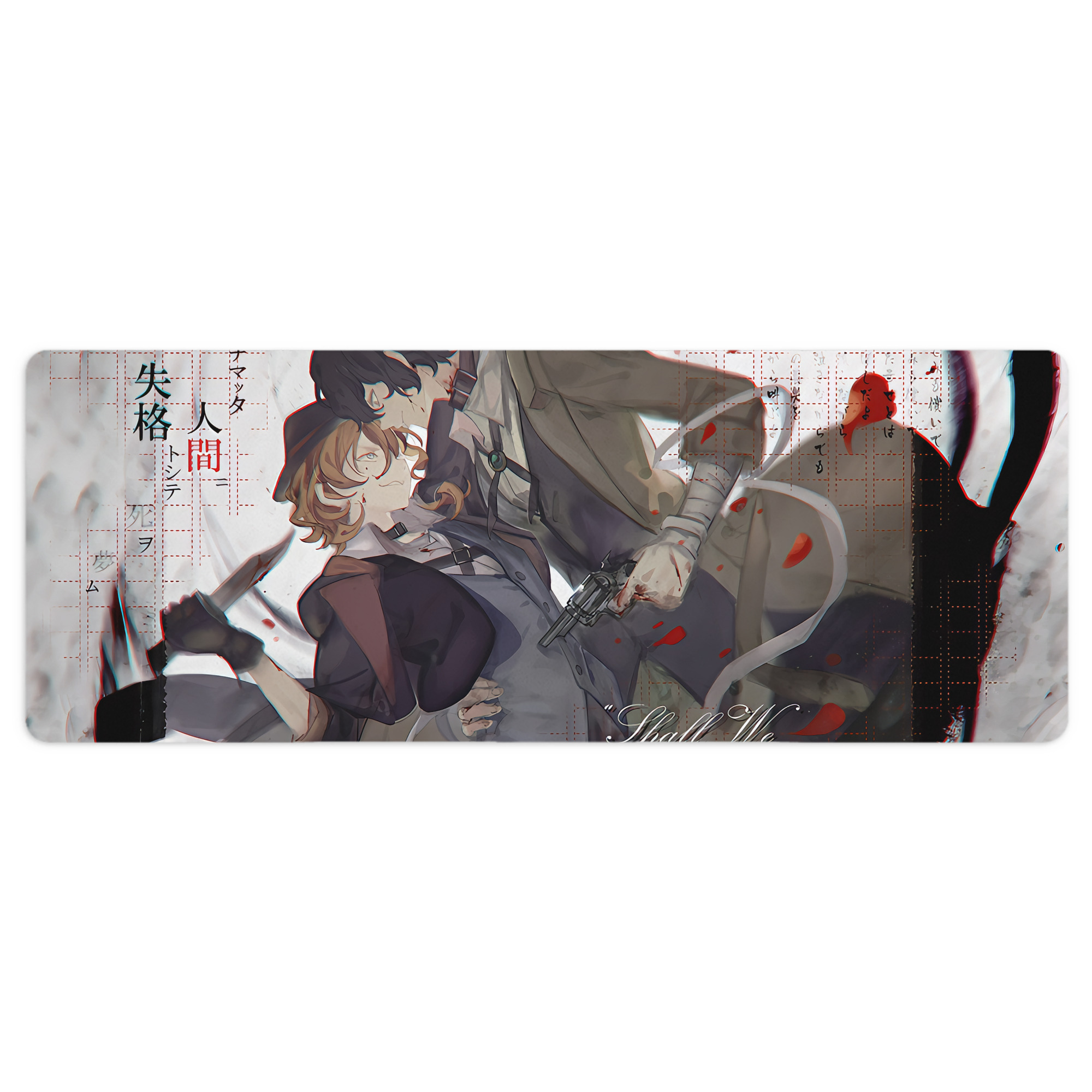（画像用） 文豪ストレイドッグス Bungo Stray Dogs ステッチ加工 大判デスクマット／滑り止めマウスパッド