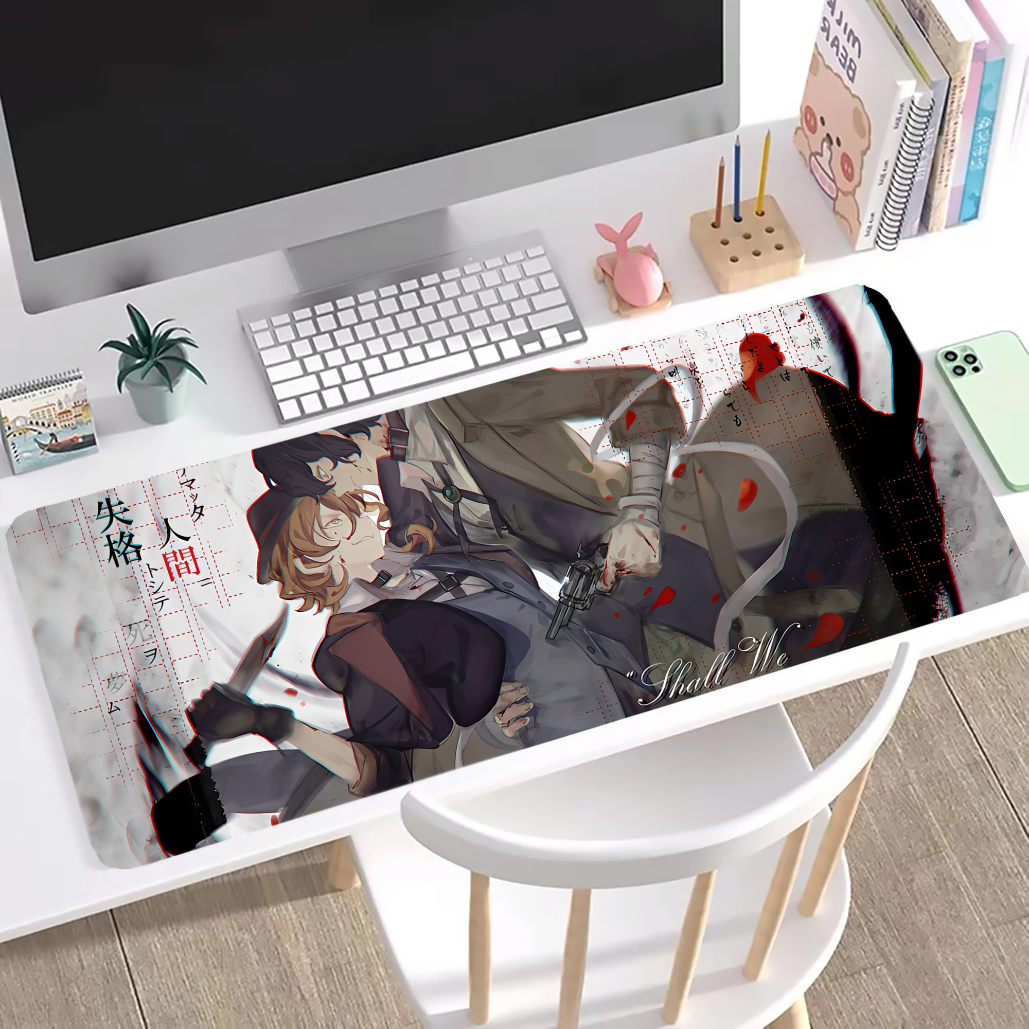 （画像用） 文豪ストレイドッグス Bungo Stray Dogs ステッチ加工 大判デスクマット／滑り止めマウスパッド