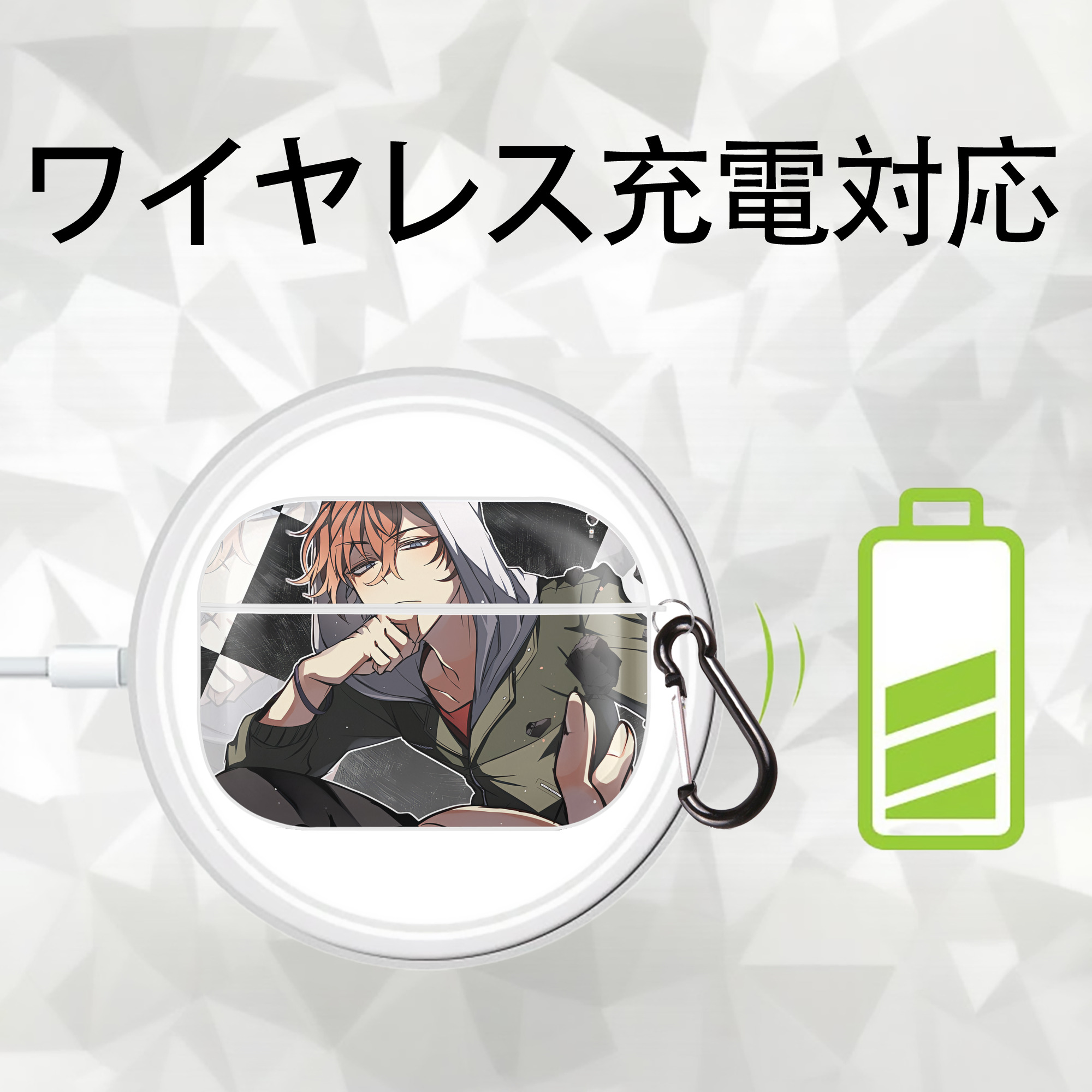文豪ストレイドッグス Bungo Stray Dogs 【AirPods Pro用】ハードシェル保護ケース 耐衝撃・防指紋・カラビナ付き商品仕様