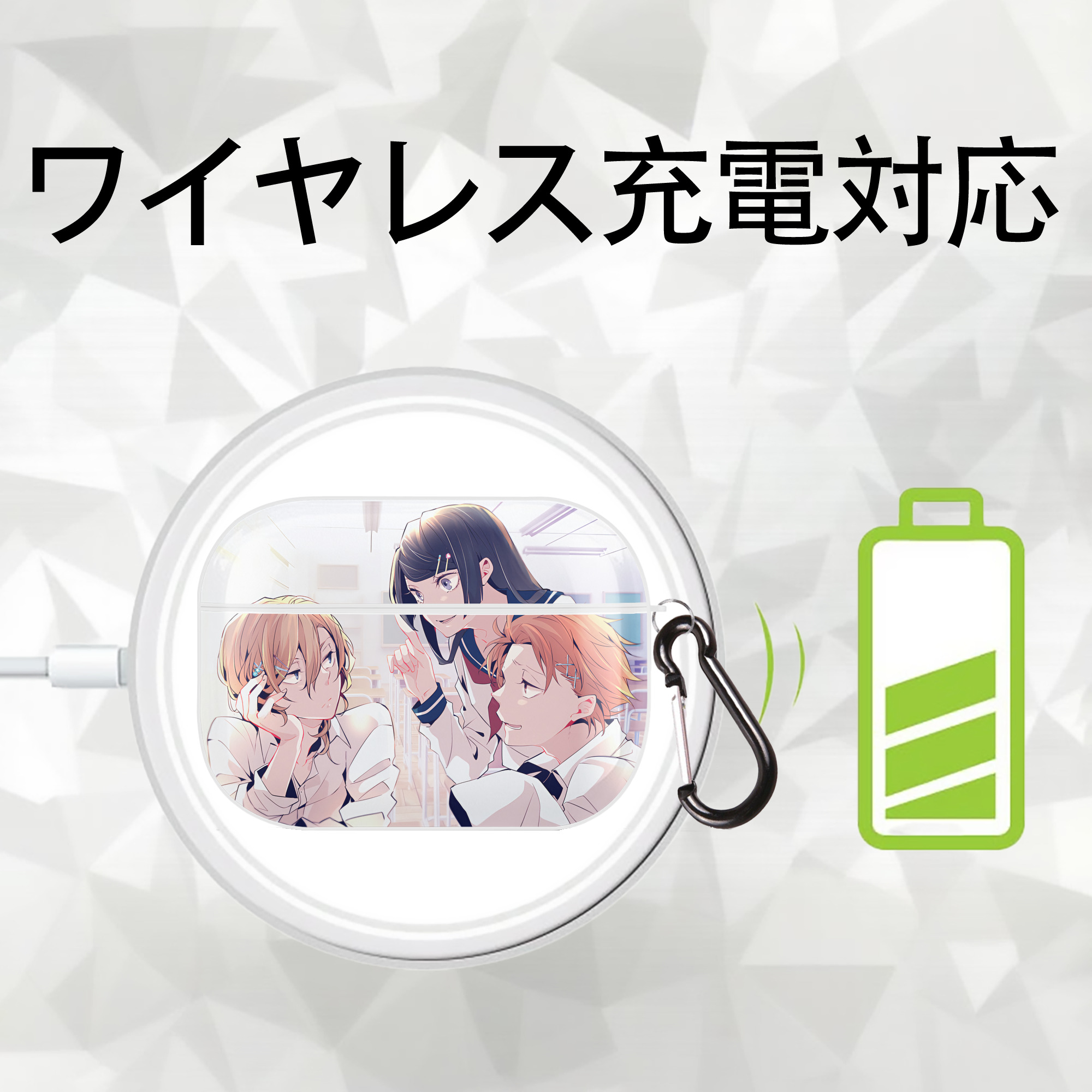 文豪ストレイドッグス Bungo Stray Dogs 【AirPods Pro用】ハードシェル保護ケース 耐衝撃・防指紋・カラビナ付き商品仕様