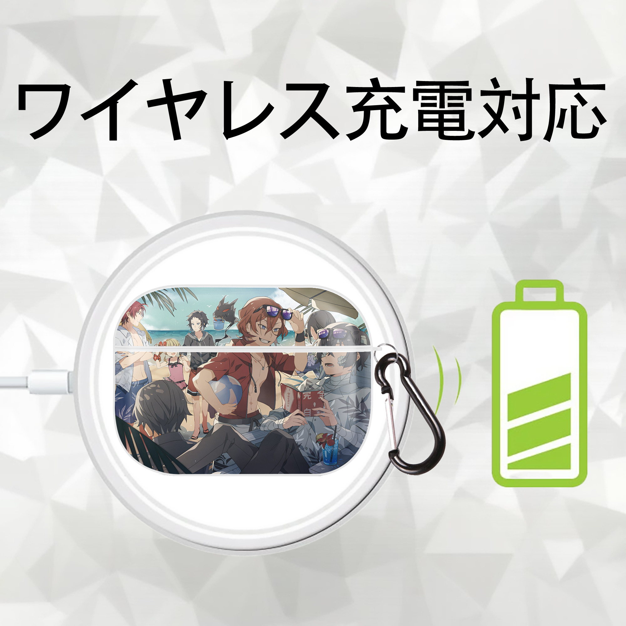 文豪ストレイドッグス Bungo Stray Dogs 【AirPods Pro用】ハードシェル保護ケース 耐衝撃・防指紋・カラビナ付き商品仕様