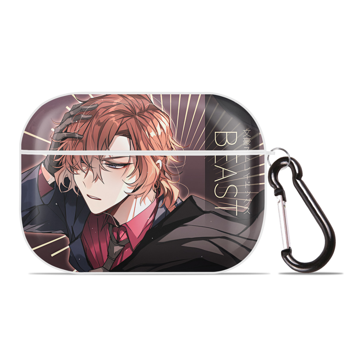 （画像用） 文豪ストレイドッグス Bungo Stray Dogs 【AirPods Pro用】ハードシェル保護ケース 耐衝撃・防指紋・カラビナ付き商品仕様