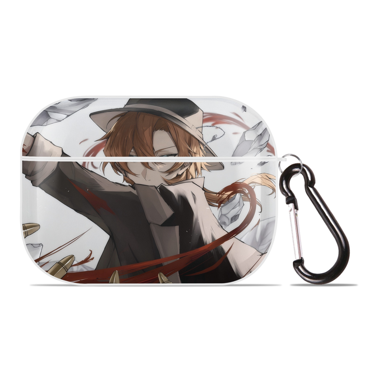 （画像用） 文豪ストレイドッグス Bungo Stray Dogs 【AirPods Pro用】ハードシェル保護ケース 耐衝撃・防指紋・カラビナ付き商品仕様