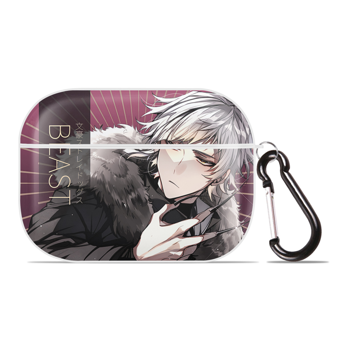 （画像用） 文豪ストレイドッグス Bungo Stray Dogs 【AirPods Pro用】ハードシェル保護ケース 耐衝撃・防指紋・カラビナ付き商品仕様