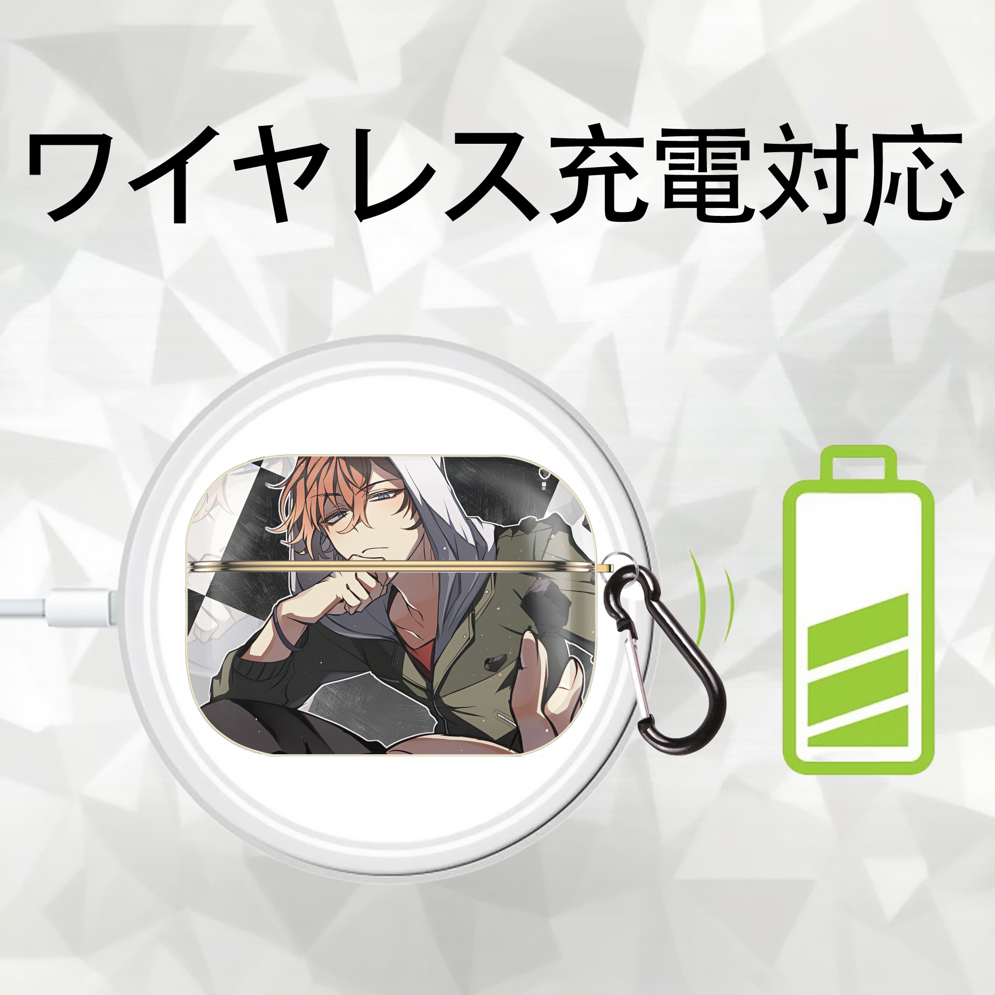 文豪ストレイドッグス Bungo Stray Dogs 【AirPods Pro用】ハードシェル保護ケース｜耐衝撃・防指紋・カラビナ付き商品仕様