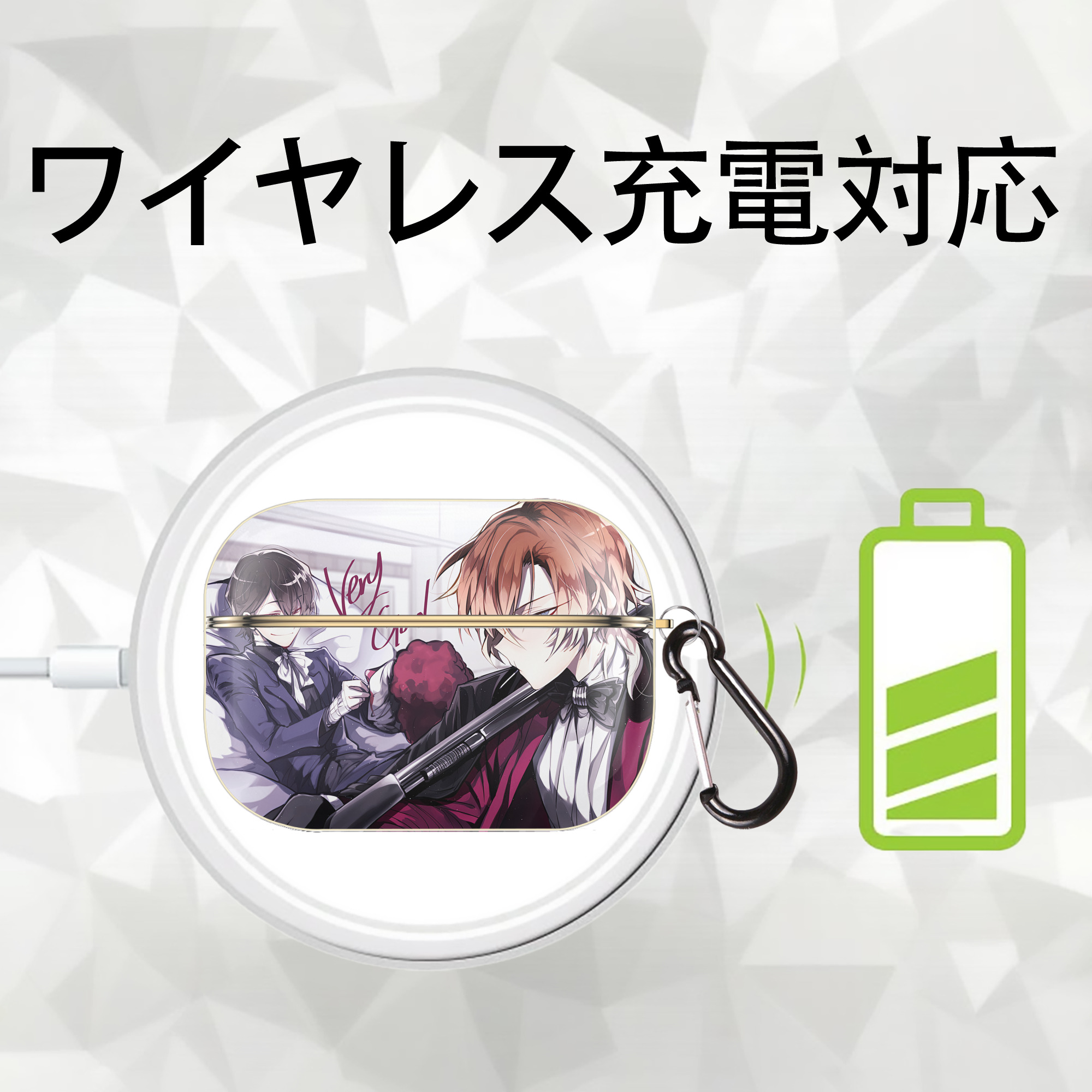 文豪ストレイドッグス Bungo Stray Dogs 【AirPods Pro用】ハードシェル保護ケース｜耐衝撃・防指紋・カラビナ付き商品仕様