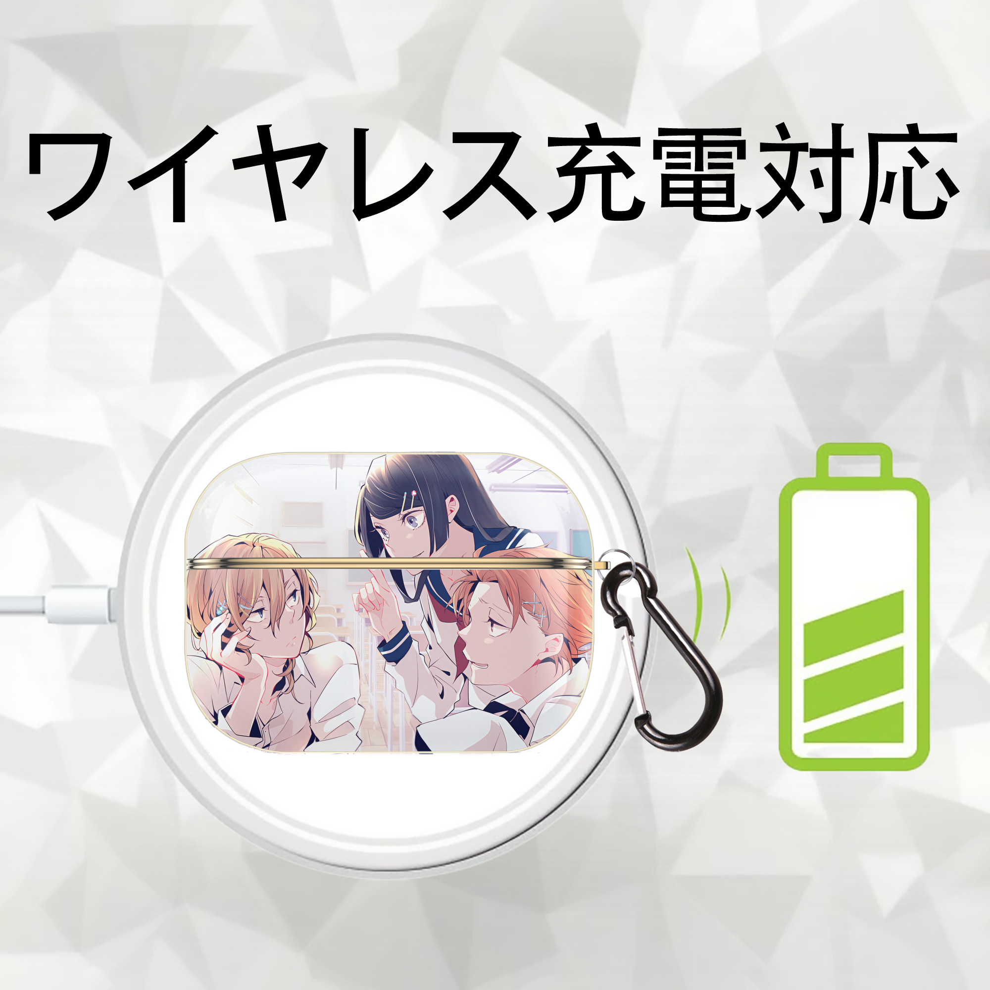 文豪ストレイドッグス Bungo Stray Dogs 【AirPods Pro用】ハードシェル保護ケース｜耐衝撃・防指紋・カラビナ付き商品仕様