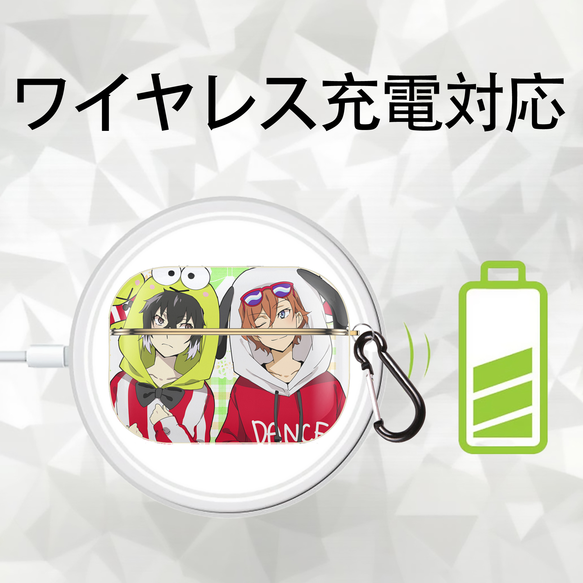 文豪ストレイドッグス Bungo Stray Dogs 【AirPods Pro用】ハードシェル保護ケース｜耐衝撃・防指紋・カラビナ付き商品仕様