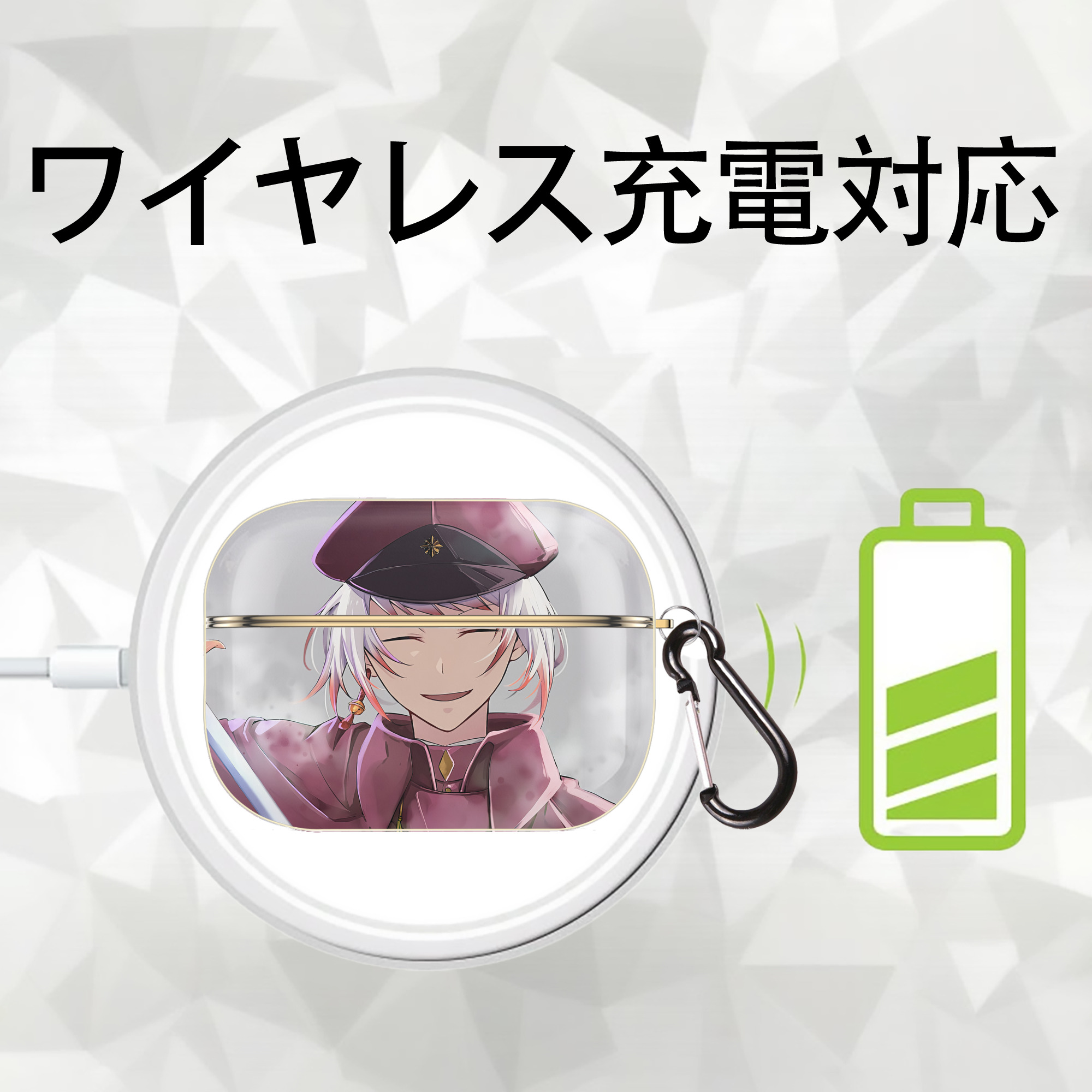 文豪ストレイドッグス Bungo Stray Dogs 【AirPods Pro用】ハードシェル保護ケース｜耐衝撃・防指紋・カラビナ付き商品仕様