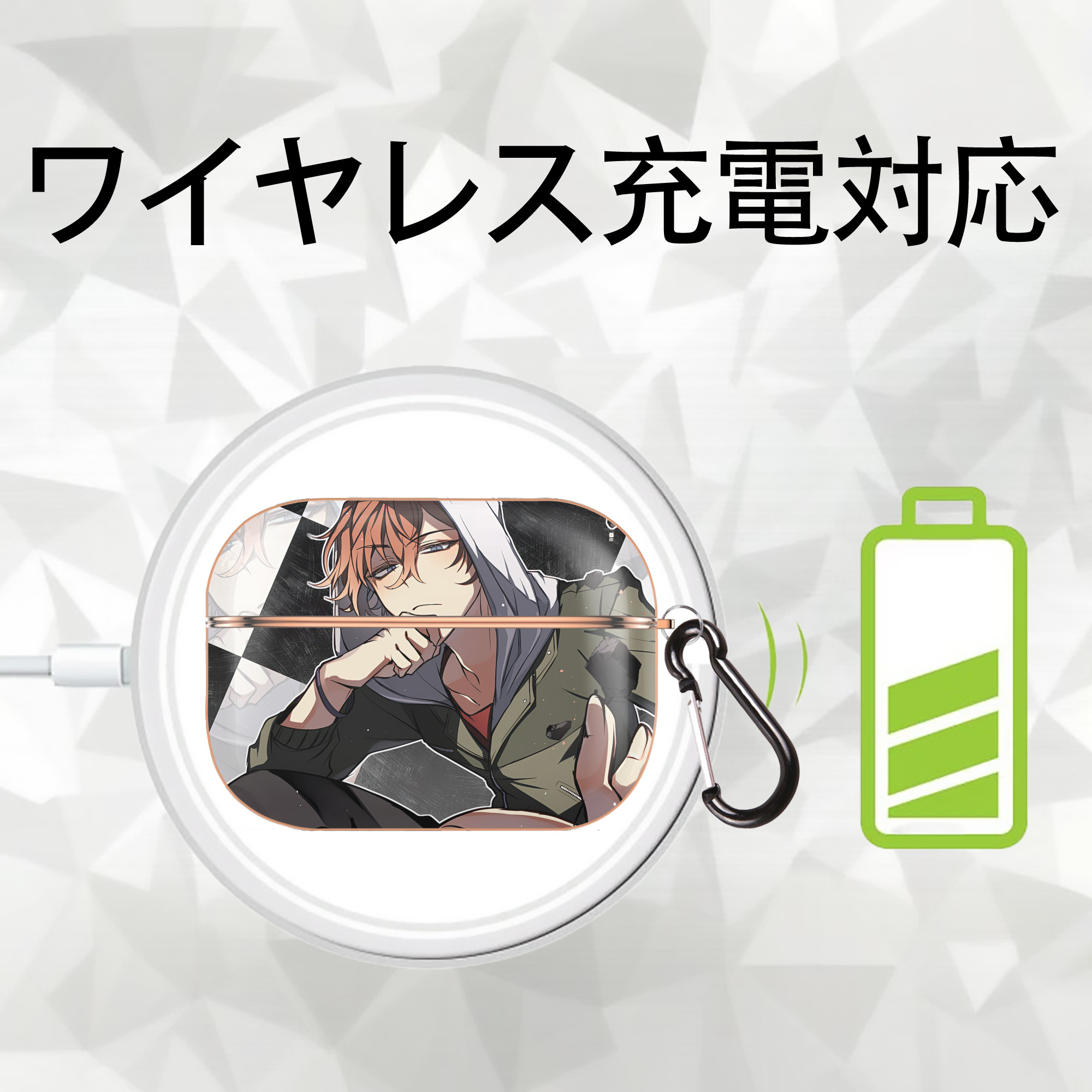 文豪ストレイドッグス Bungo Stray Dogs 【AirPods Pro用】ハードシェル保護ケース｜耐衝撃・防指紋・カラビナ付き商品仕様
