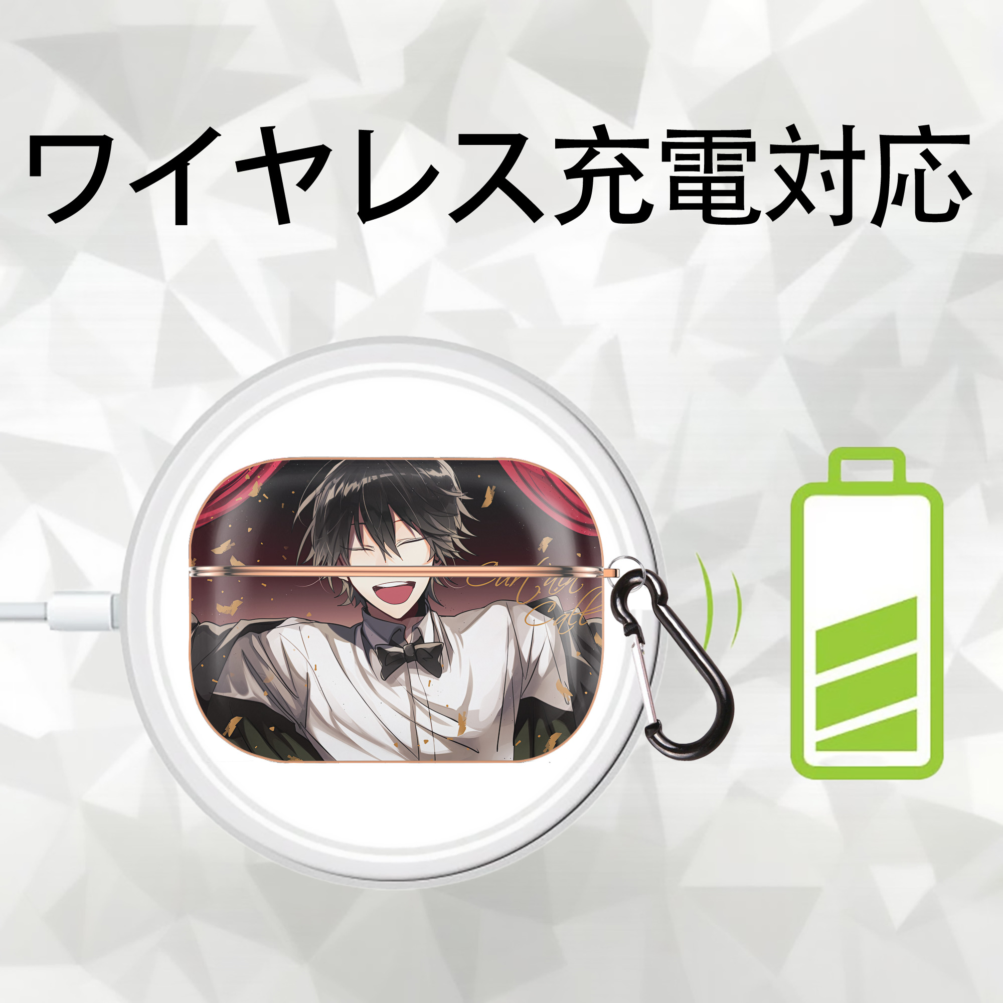 文豪ストレイドッグス Bungo Stray Dogs 【AirPods Pro用】ハードシェル保護ケース｜耐衝撃・防指紋・カラビナ付き商品仕様