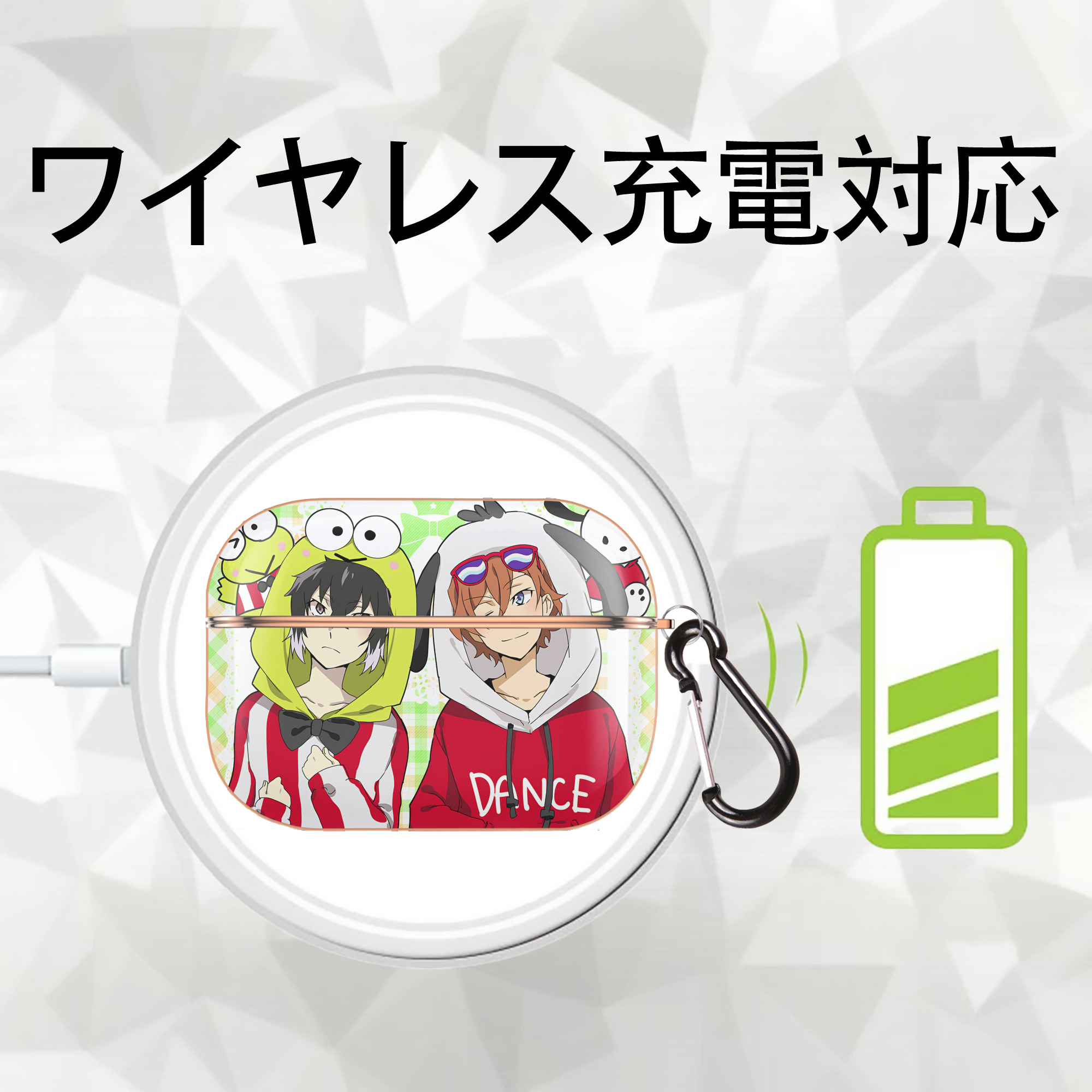 文豪ストレイドッグス Bungo Stray Dogs 【AirPods Pro用】ハードシェル保護ケース｜耐衝撃・防指紋・カラビナ付き商品仕様