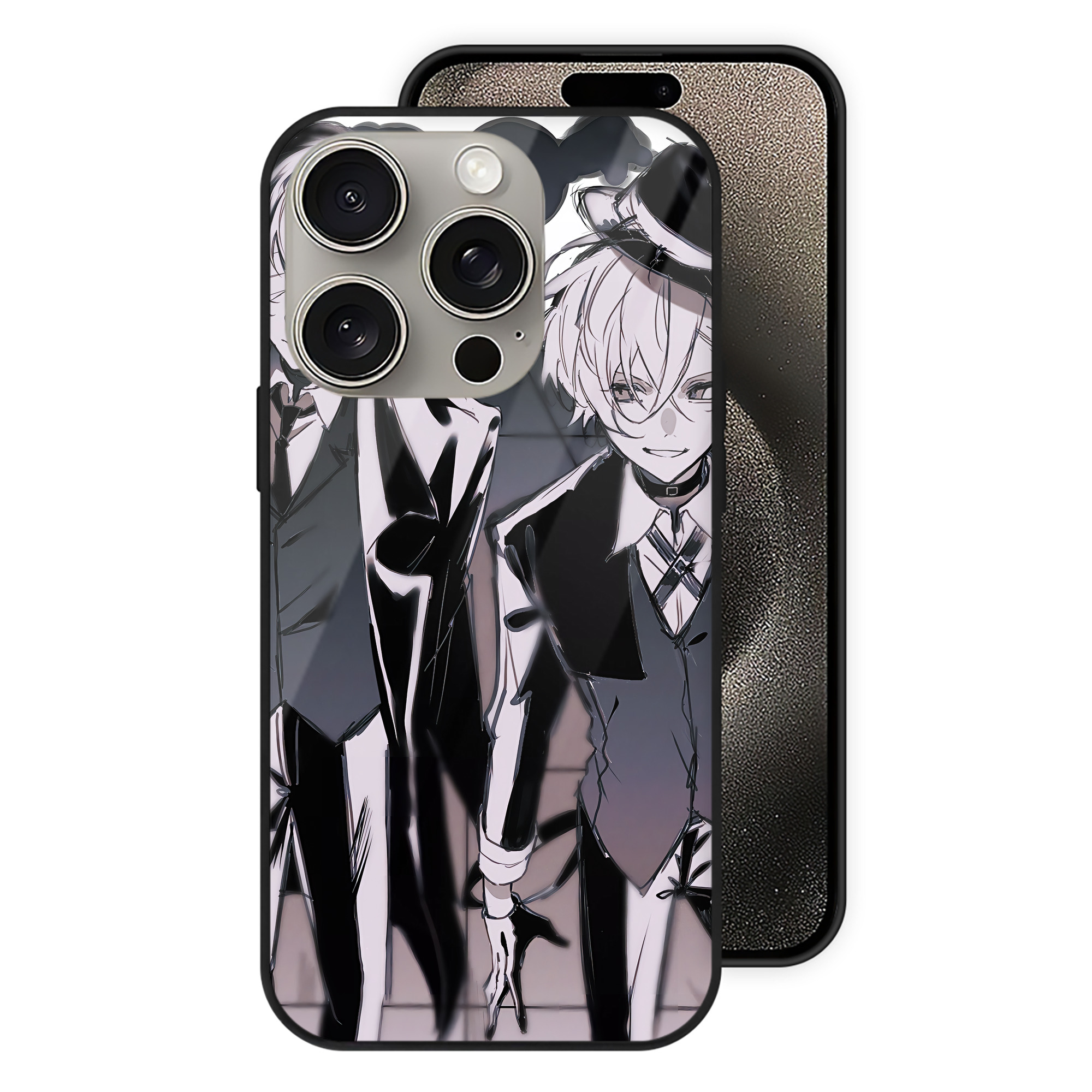 （画像用） 文豪ストレイドッグス Bungo Stray Dogs 【iPhone15Pro対応】スマホケース 耐衝撃＆黄変防止 背面ガラス
