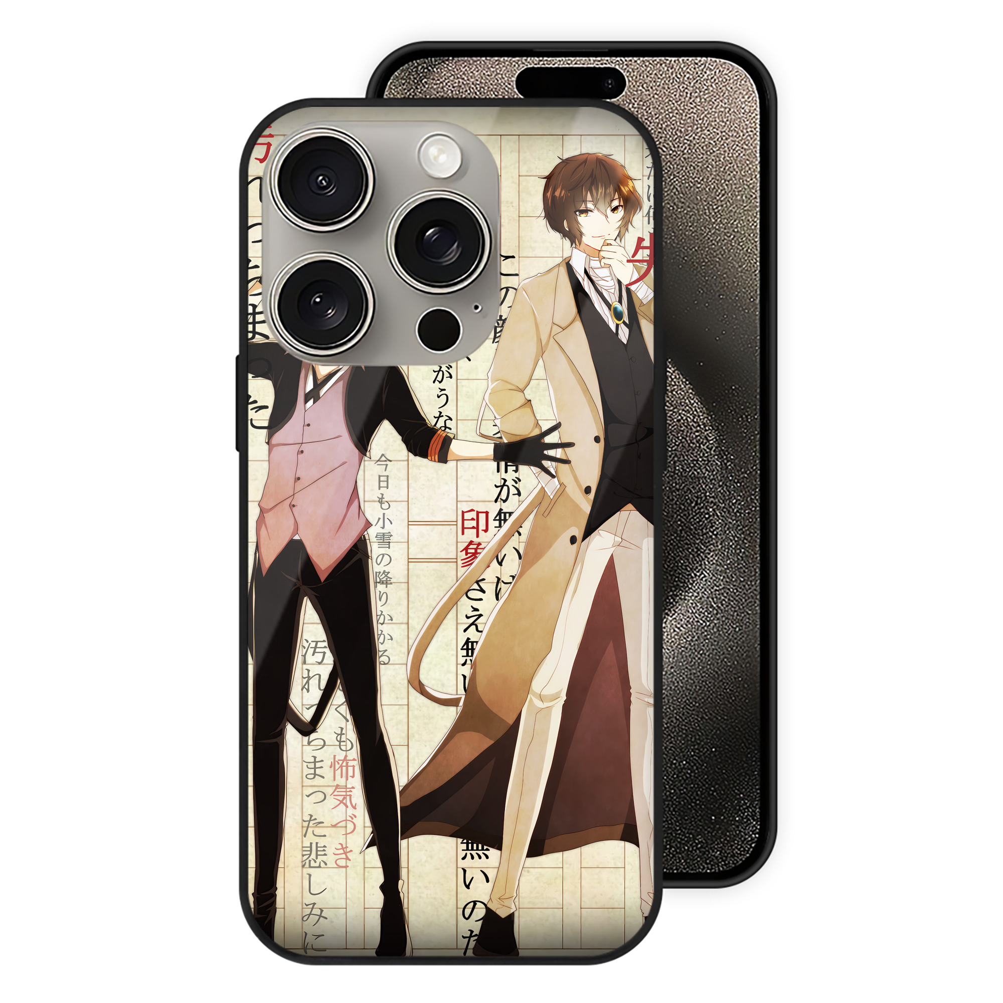 （画像用） 文豪ストレイドッグス Bungo Stray Dogs 【iPhone15Pro対応】スマホケース 耐衝撃＆黄変防止 背面ガラス